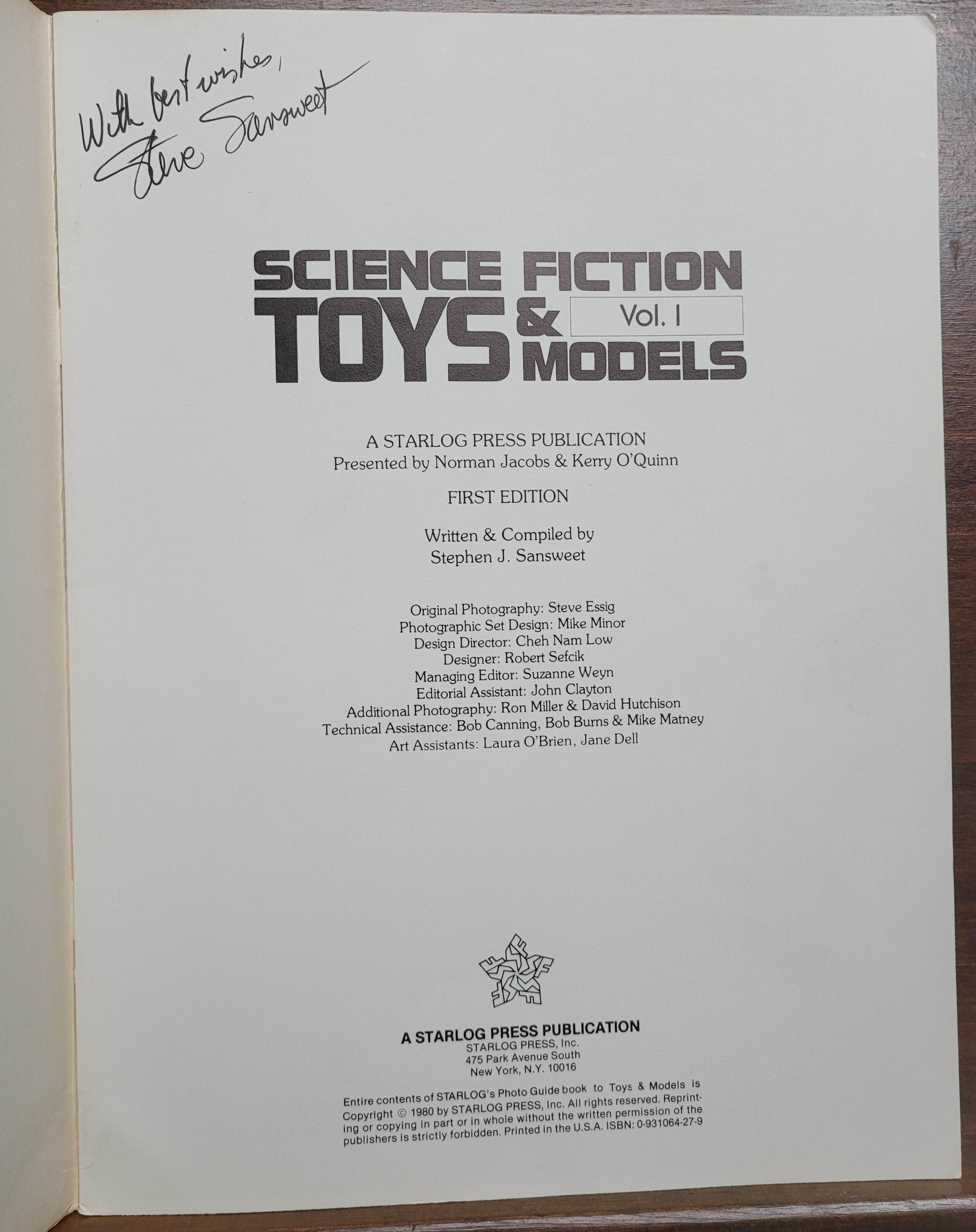 Science Fiction Toys & Models Vol. I signed 1st edition 1980