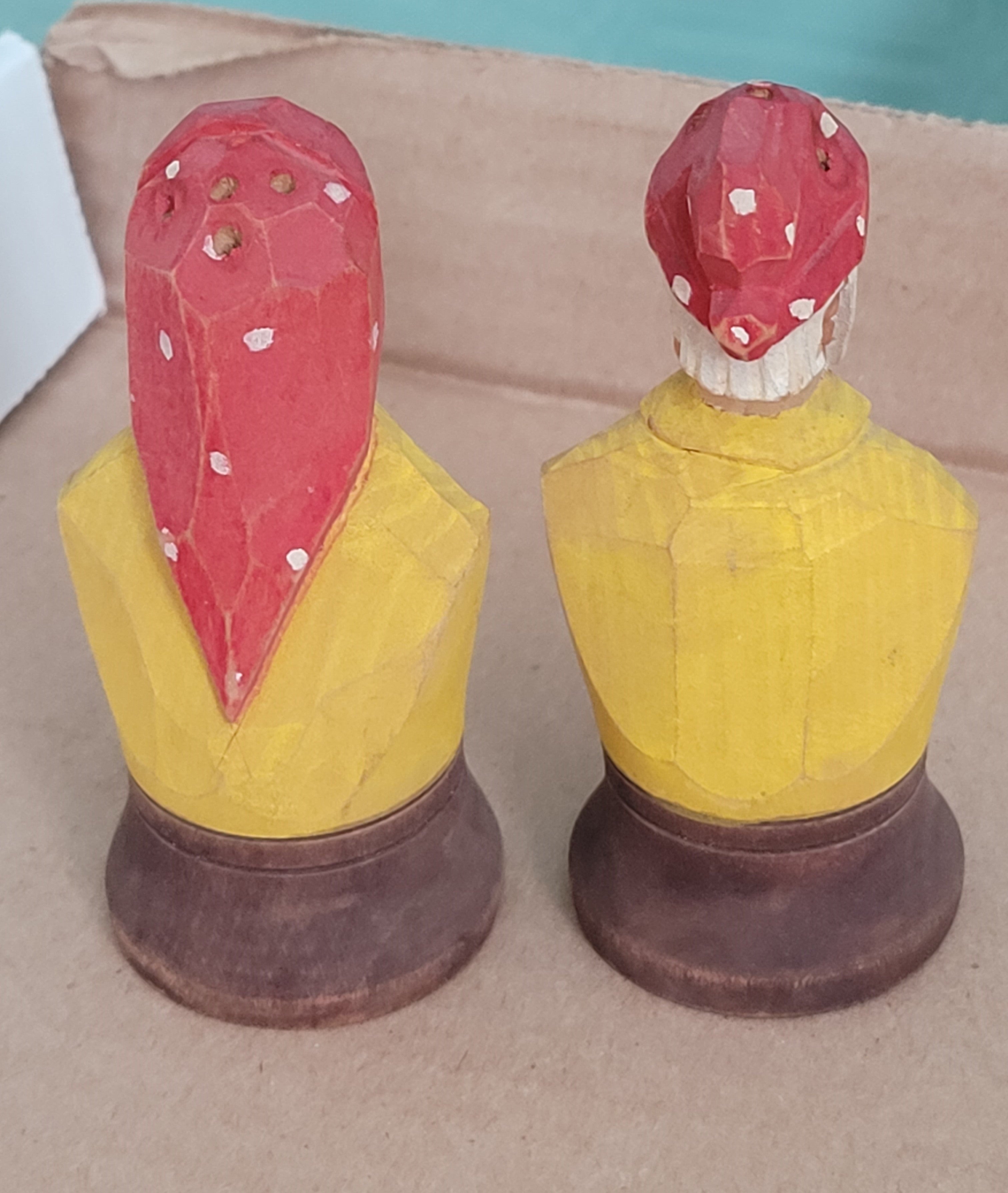Wooden Fisherman and Wife Salt & Pepper Shakers
