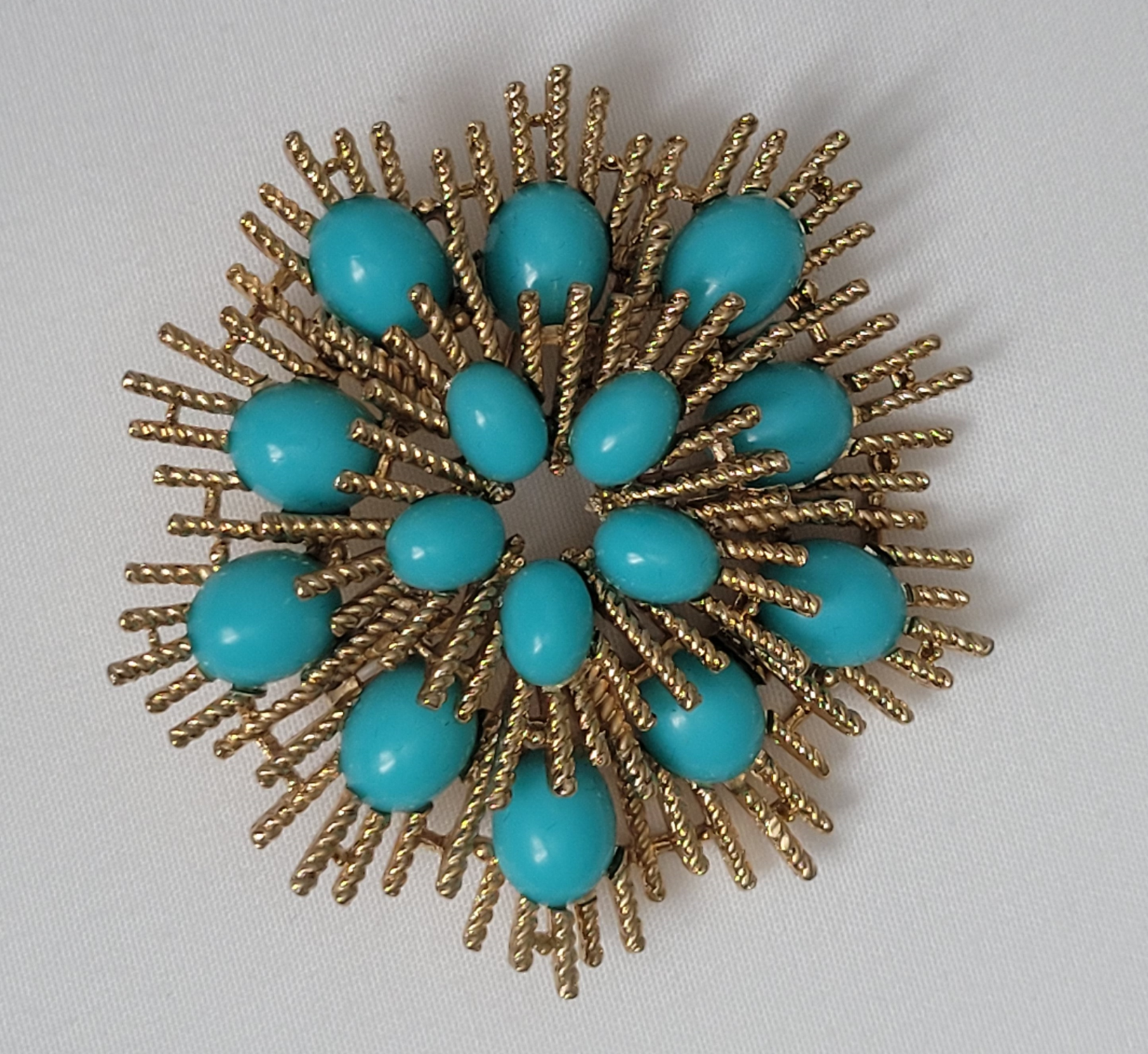 Vintage Avon Gold and Turquoise Colored Pin