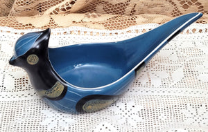 Vintage Gantofta Ceramic Blue Bird Dish