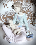 Lladro #5845 Dressing the Baby