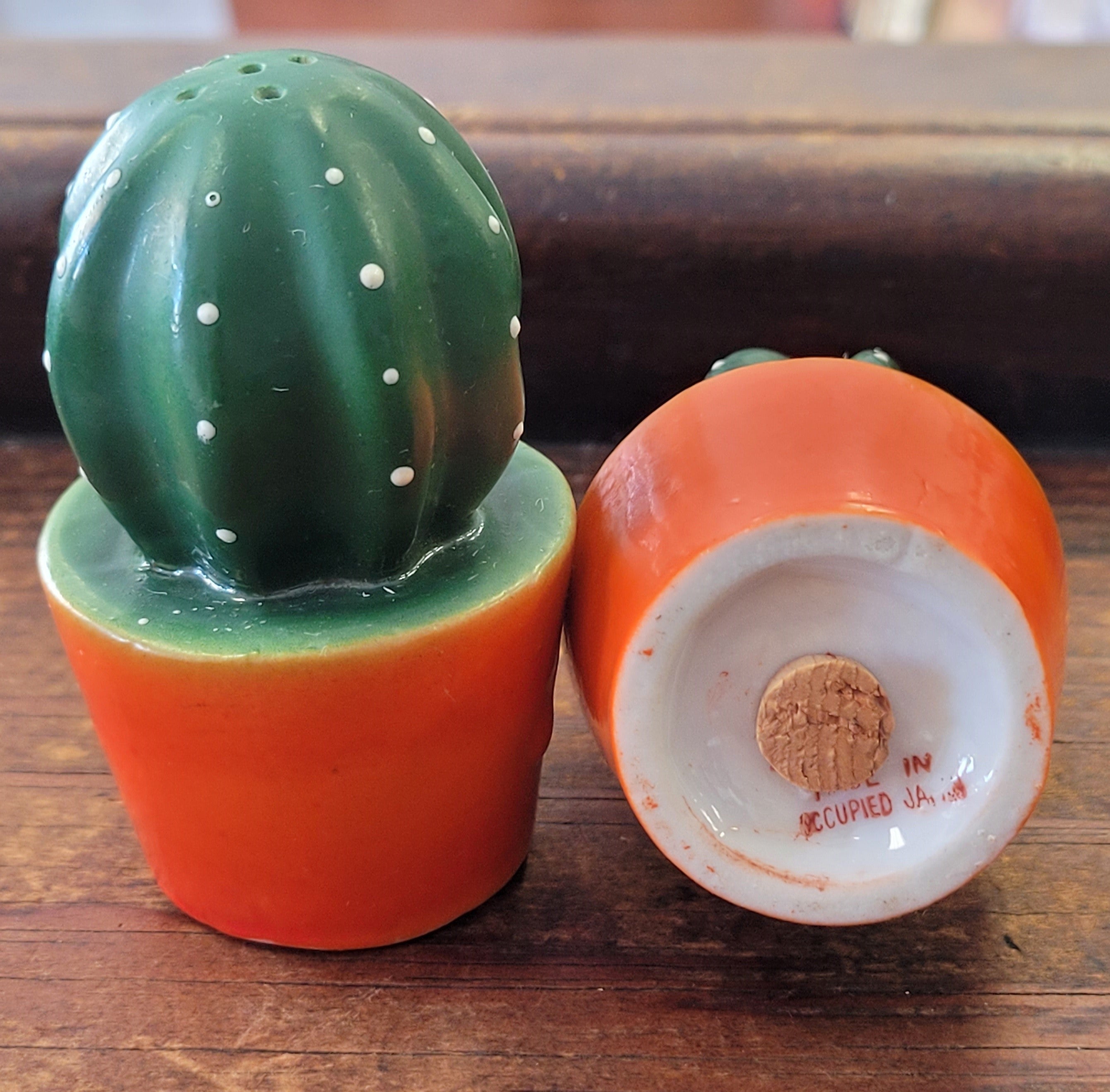 Cactus Salt & Pepper Shakers Occupied Japan