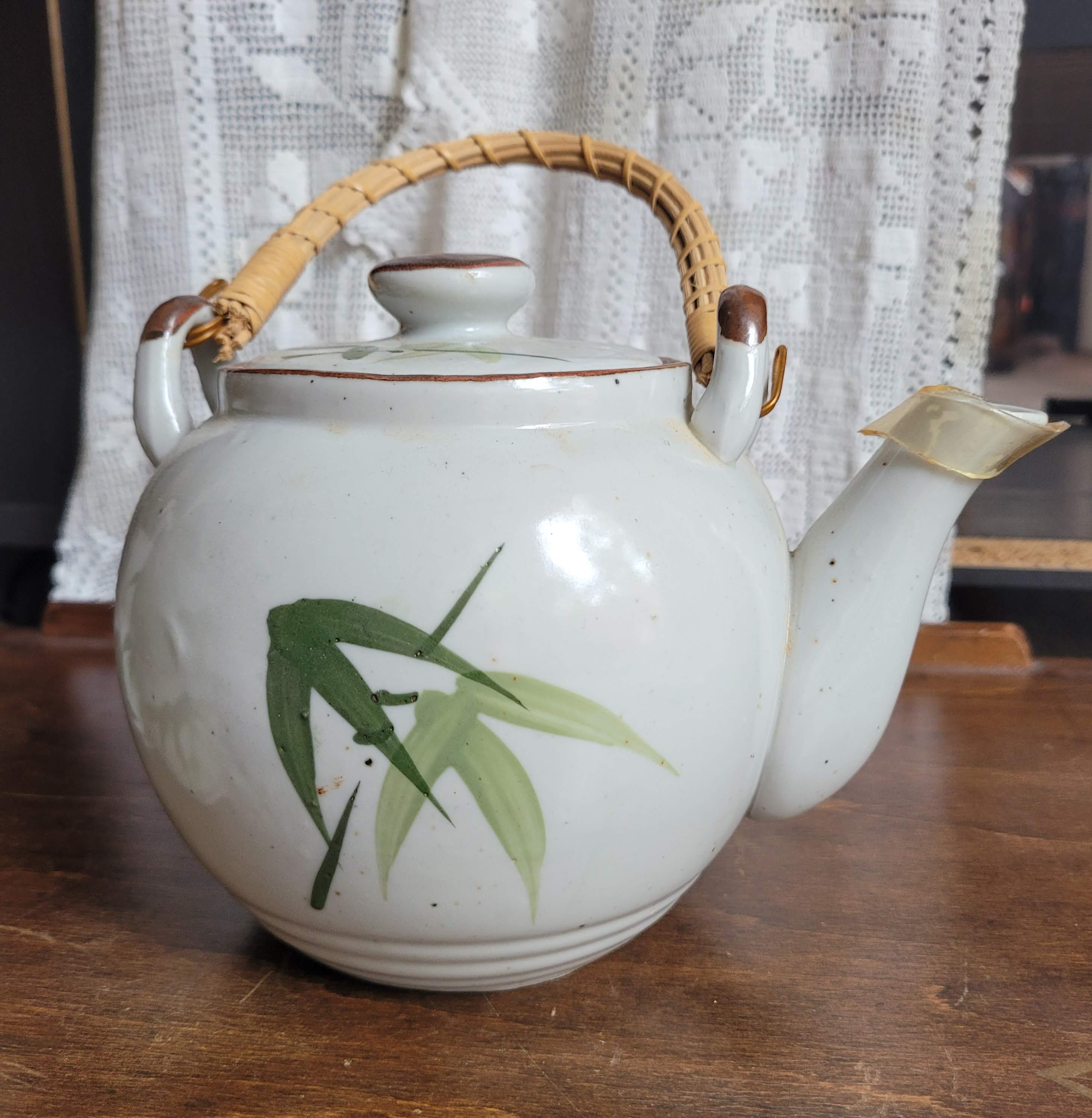 Vintage Handgemalt Bamboo Tea Set