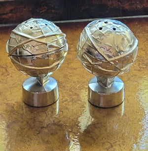 NY 1964 World Fair Chrome Globe Shakers