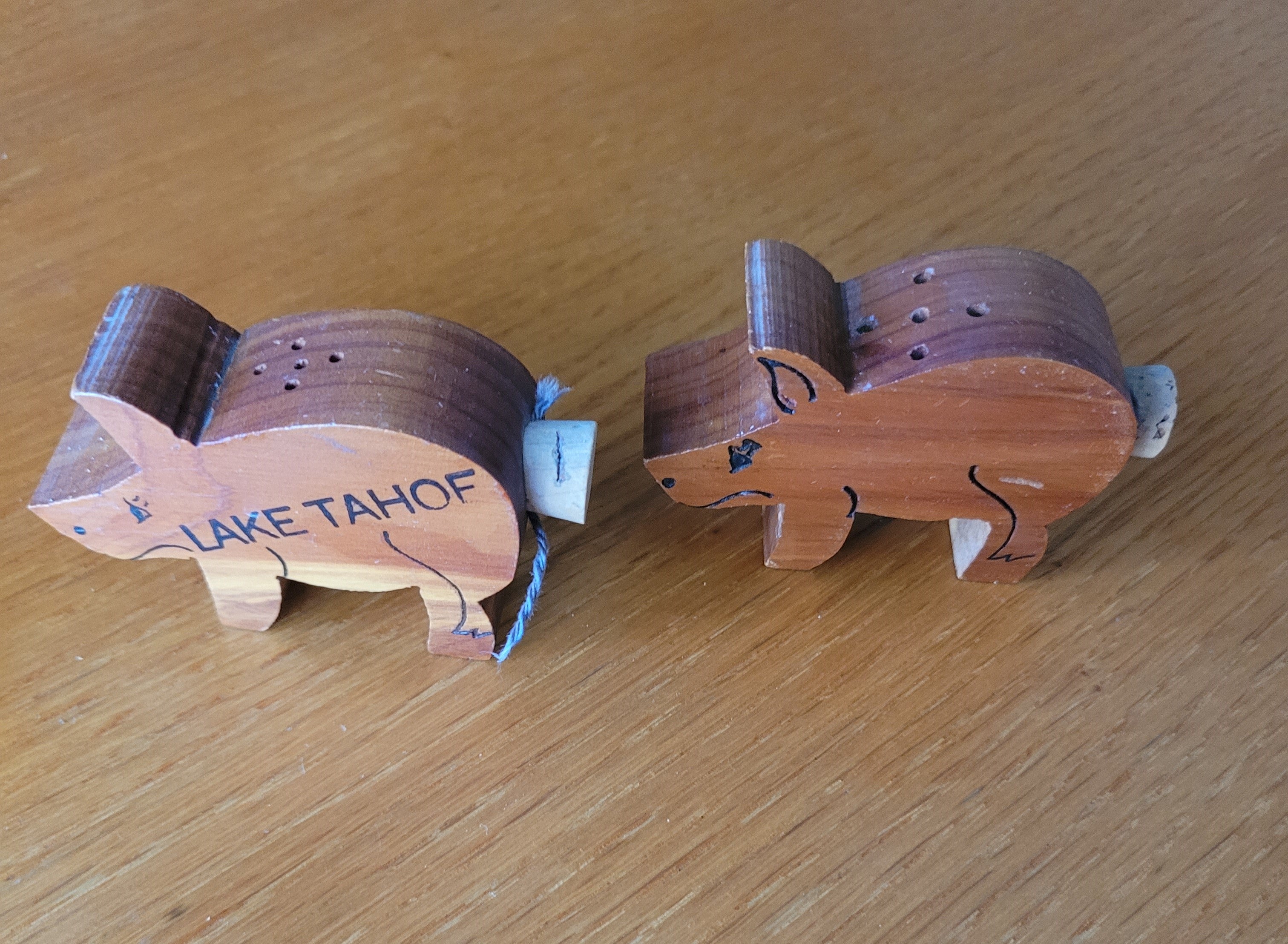 Lake Tahoe Souvenir Pig Salt & Pepper Shakers