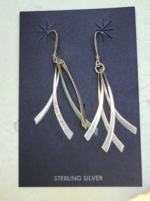 Sterling Dangle Saber Earrings