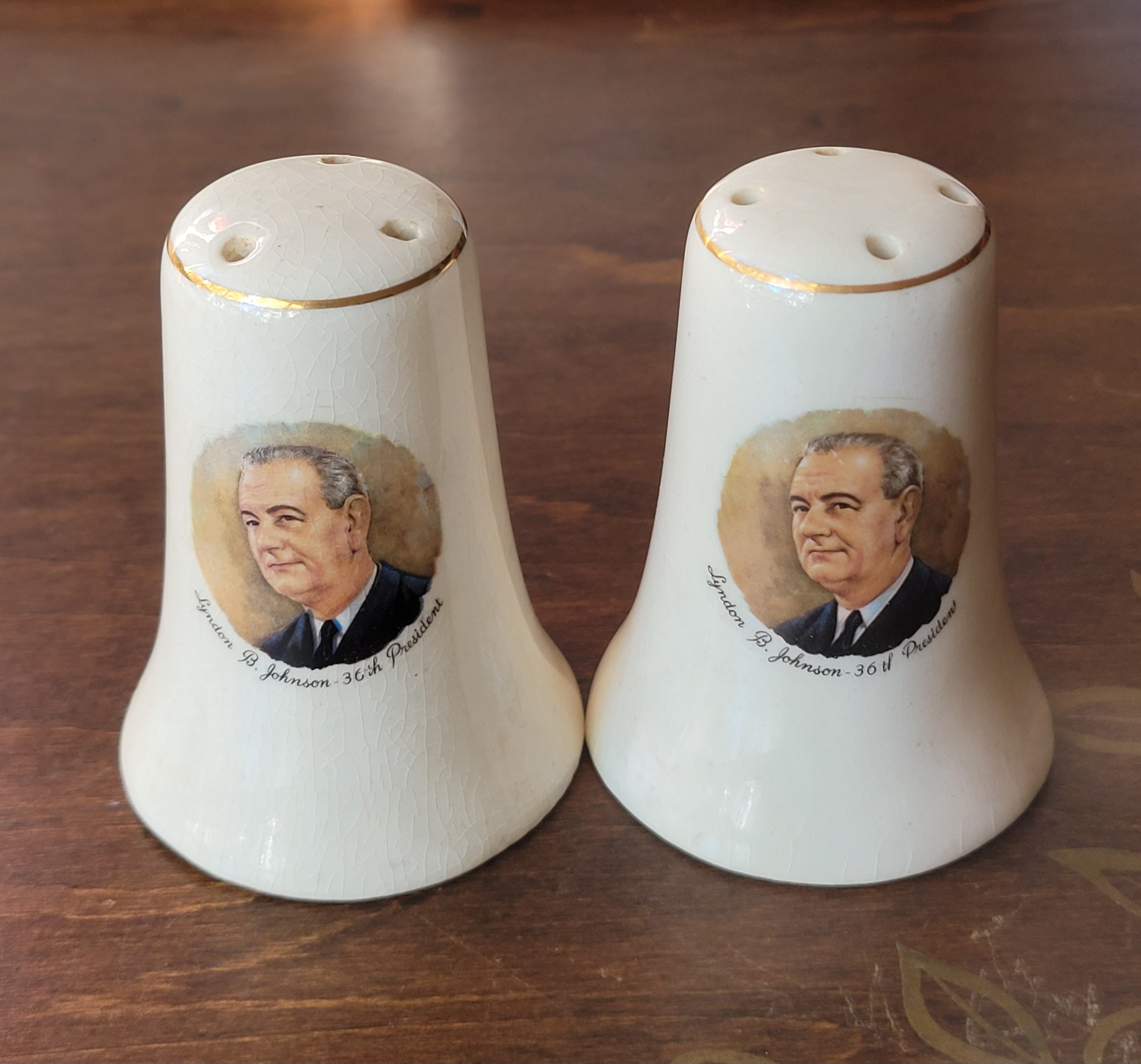 Vintage LBJ Salt & Pepper Shakers