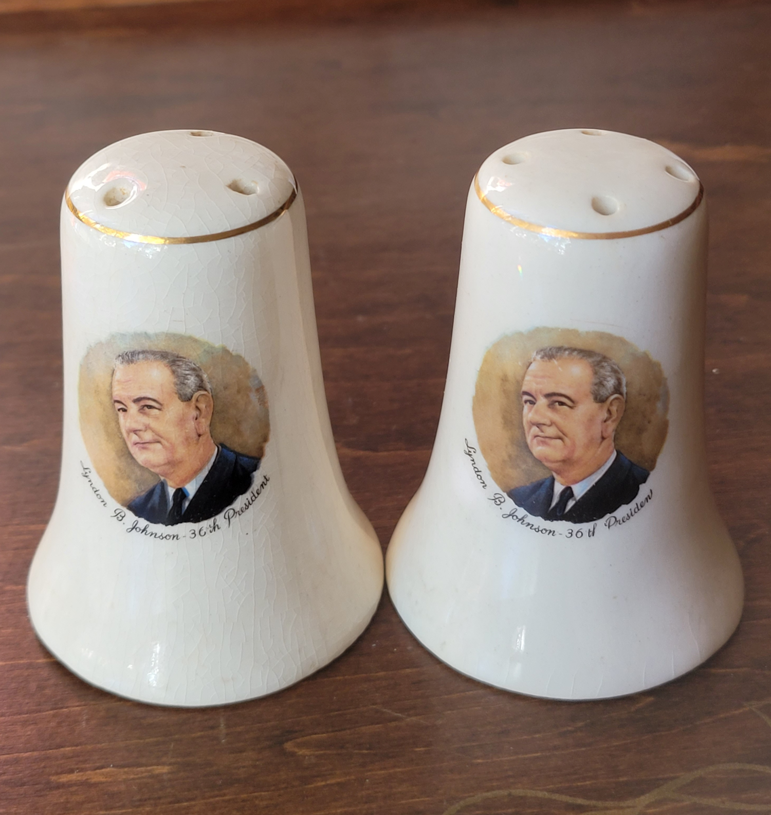 Vintage LBJ Salt & Pepper Shakers