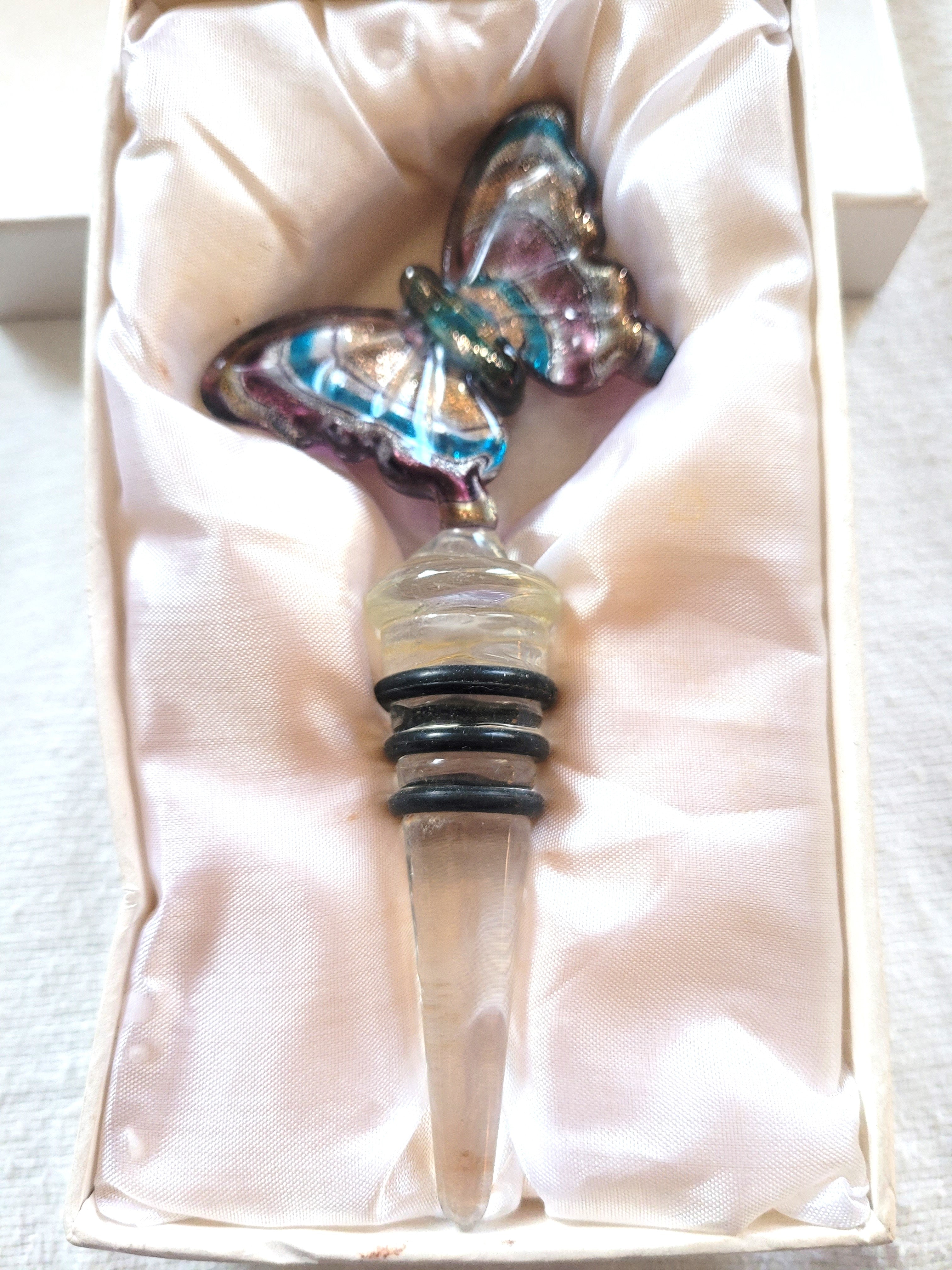 Murano Art Glass Butterfly Bottle Stopper