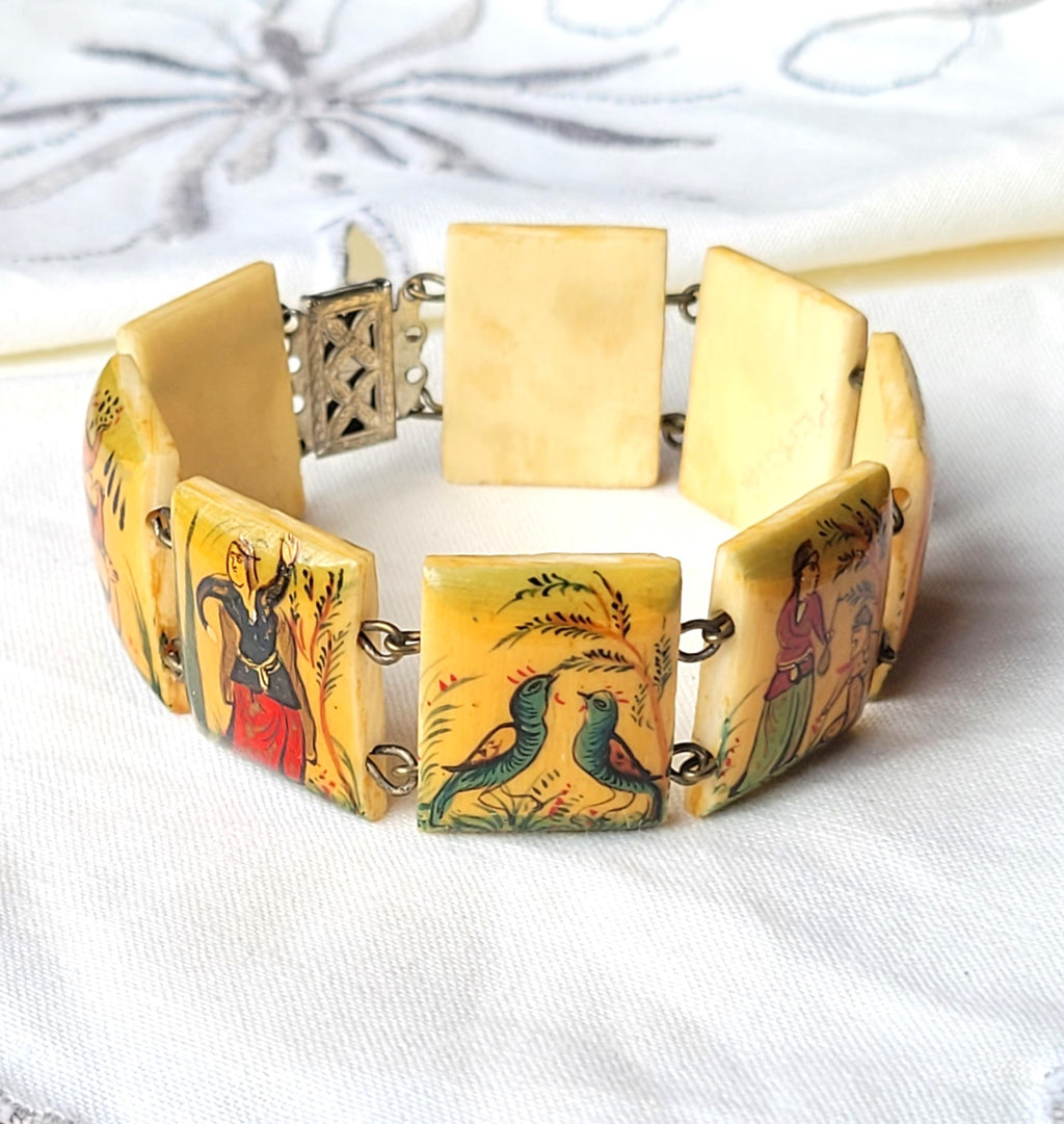 Vintage "French Ivory" Panel Bracelet