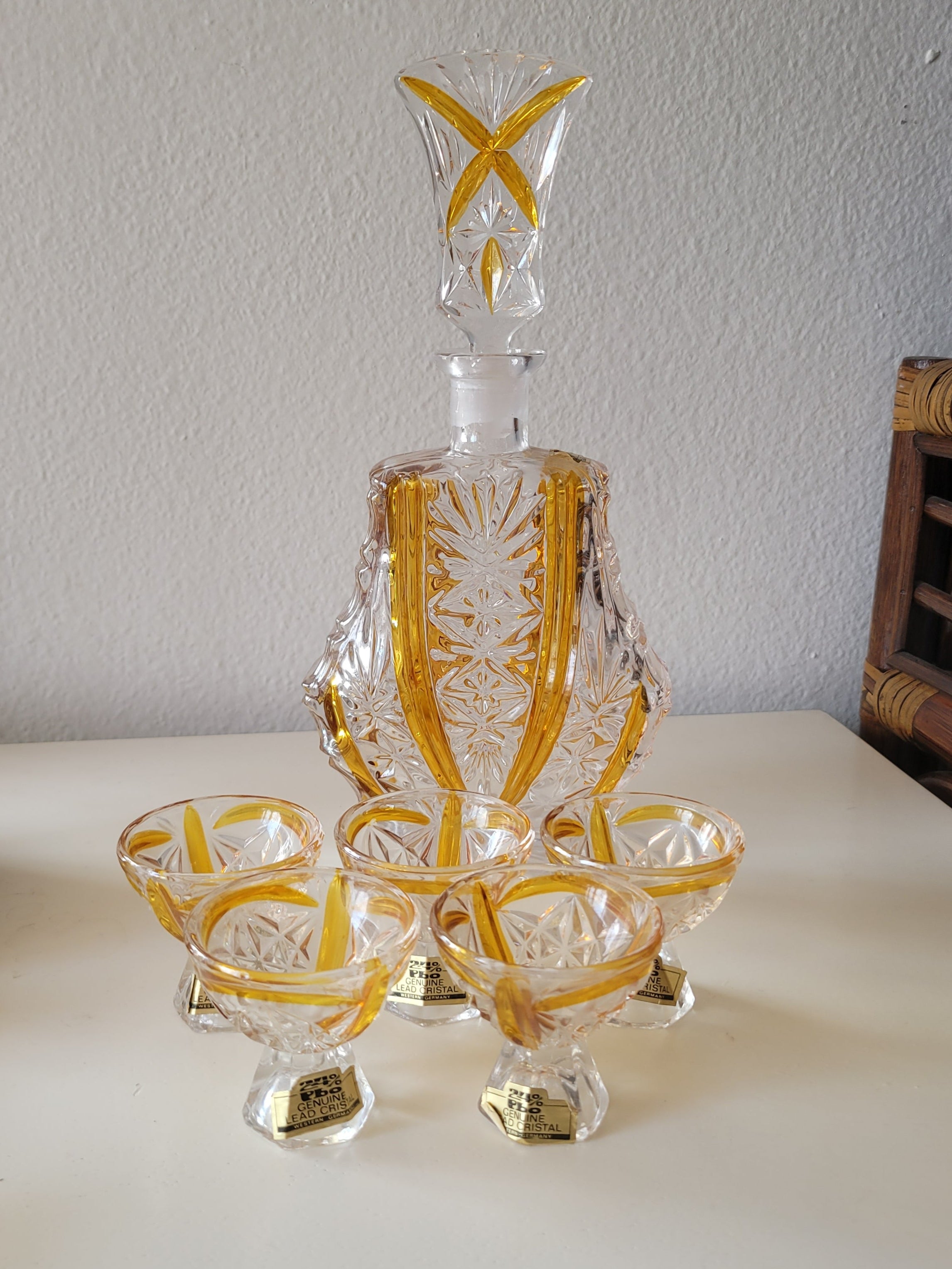 Vintage West German Lead Crystal Decanter Set
