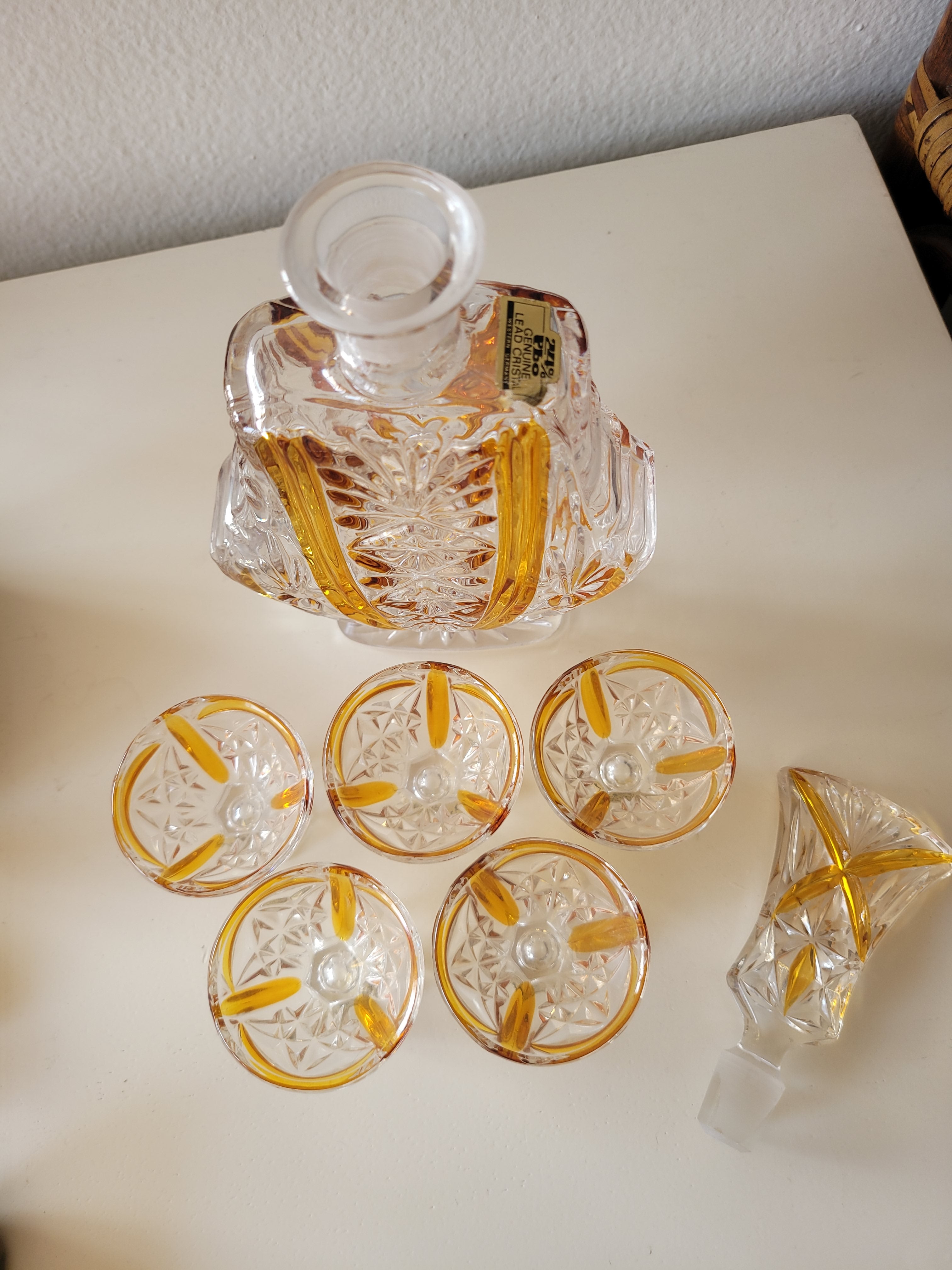 Vintage West German Lead Crystal Decanter Set