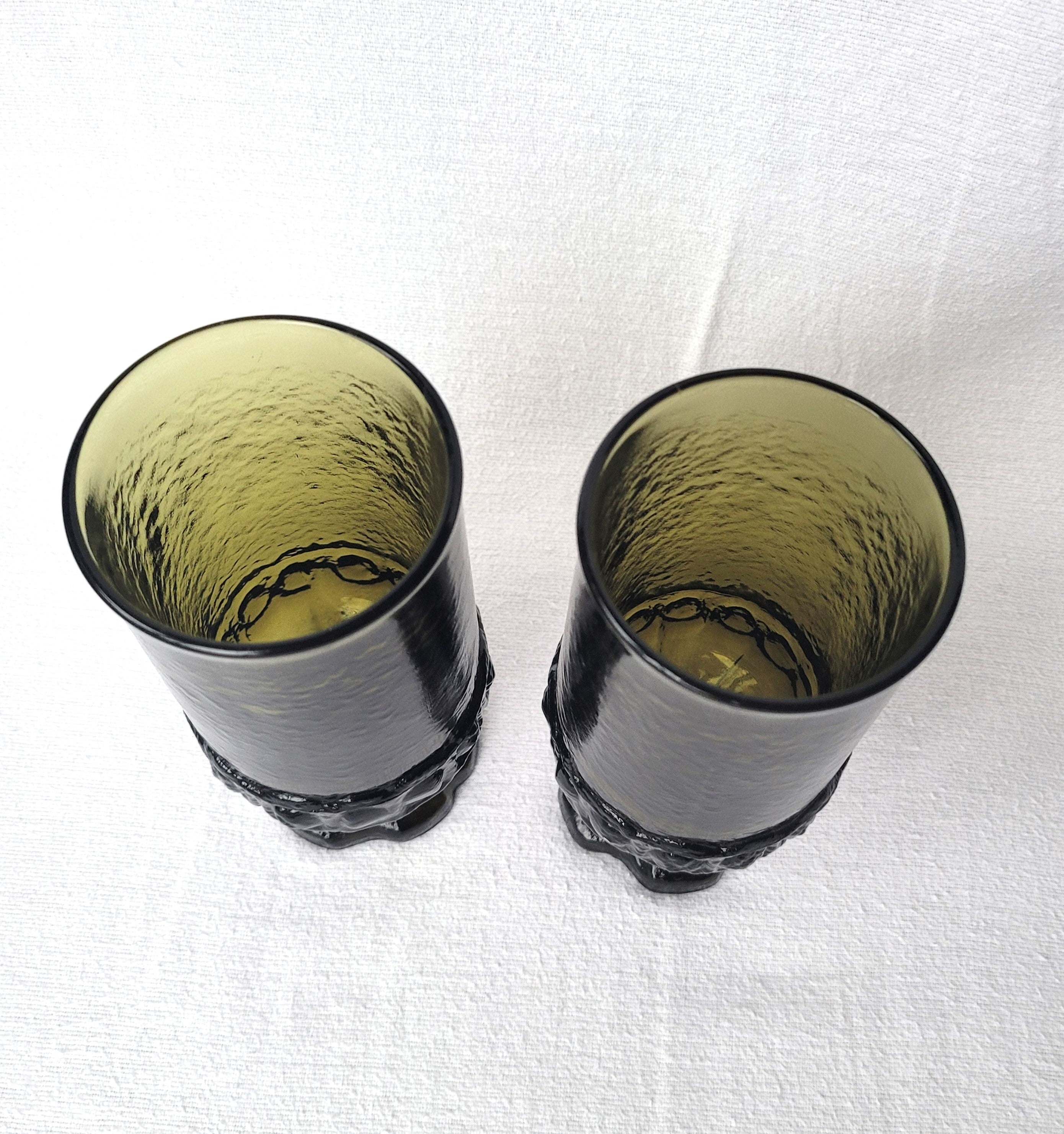 Dark Green Tiffin Franciscan Madeira Goblets, Pair