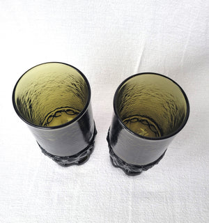 Dark Green Tiffin Franciscan Madeira Goblets, Pair