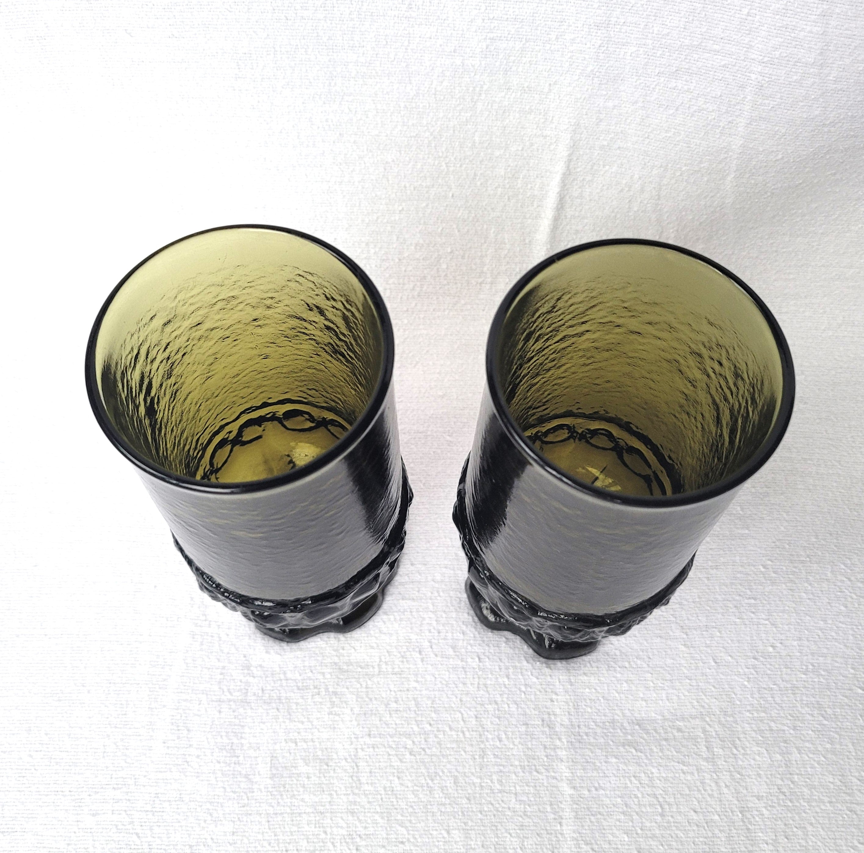 Dark Green Tiffin Franciscan Madeira Goblets, Pair