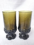 Dark Green Tiffin Franciscan Madeira Goblets, Pair