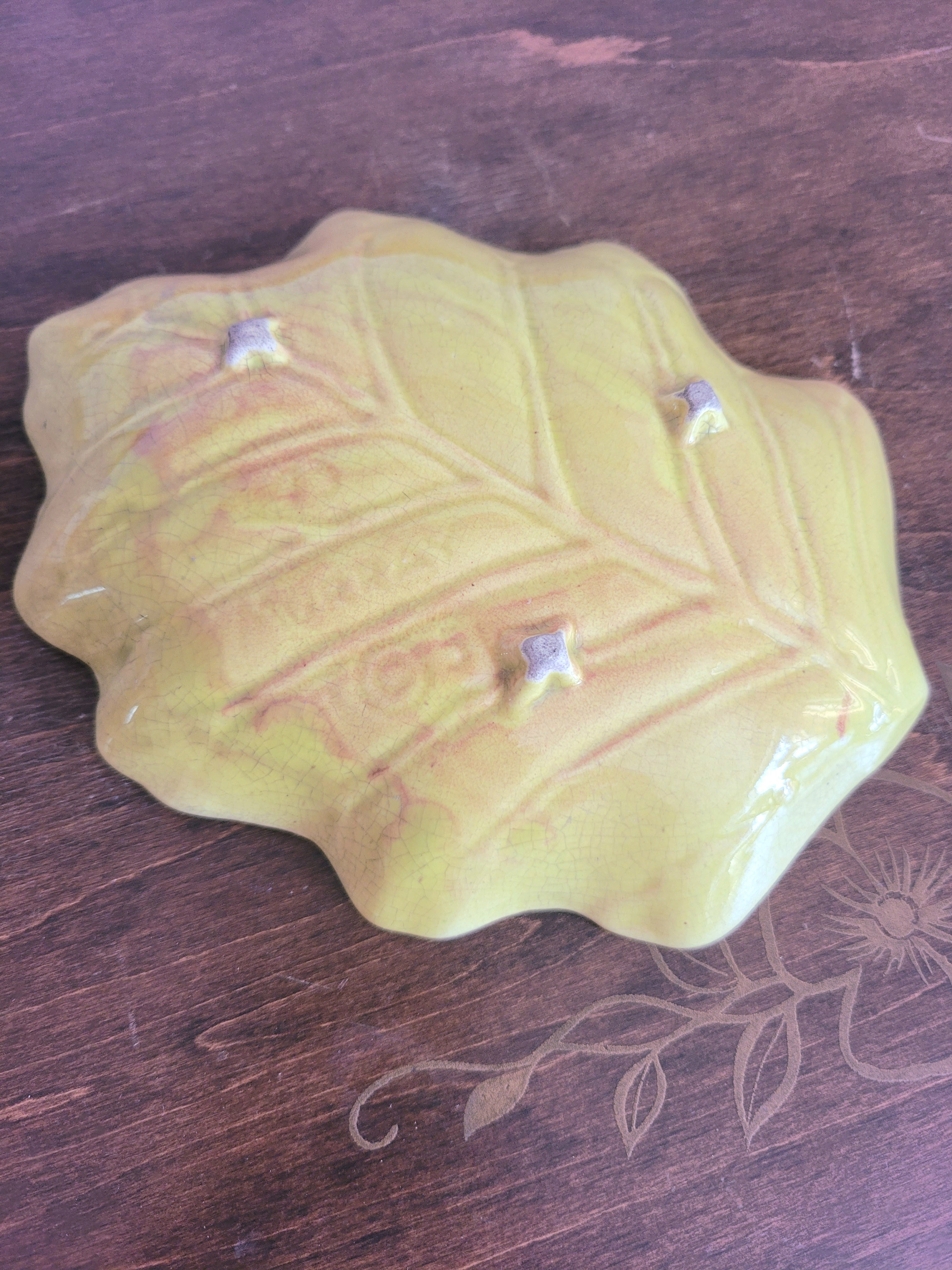 Vintage Murray Pottery Leaf Relish Dish