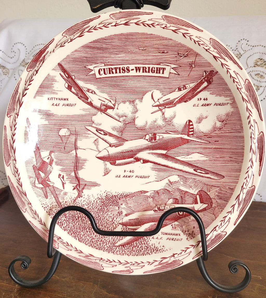 Vernon Kilns Curtiss-Wright Vintage Aircraft Plate