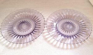 Purple Heisey Glass Dessert Plates, 6.5" pair