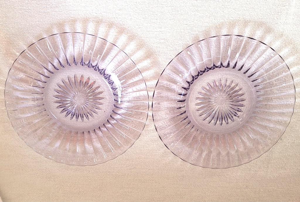 Purple Heisey Glass Dessert Plates, 6.5" pair