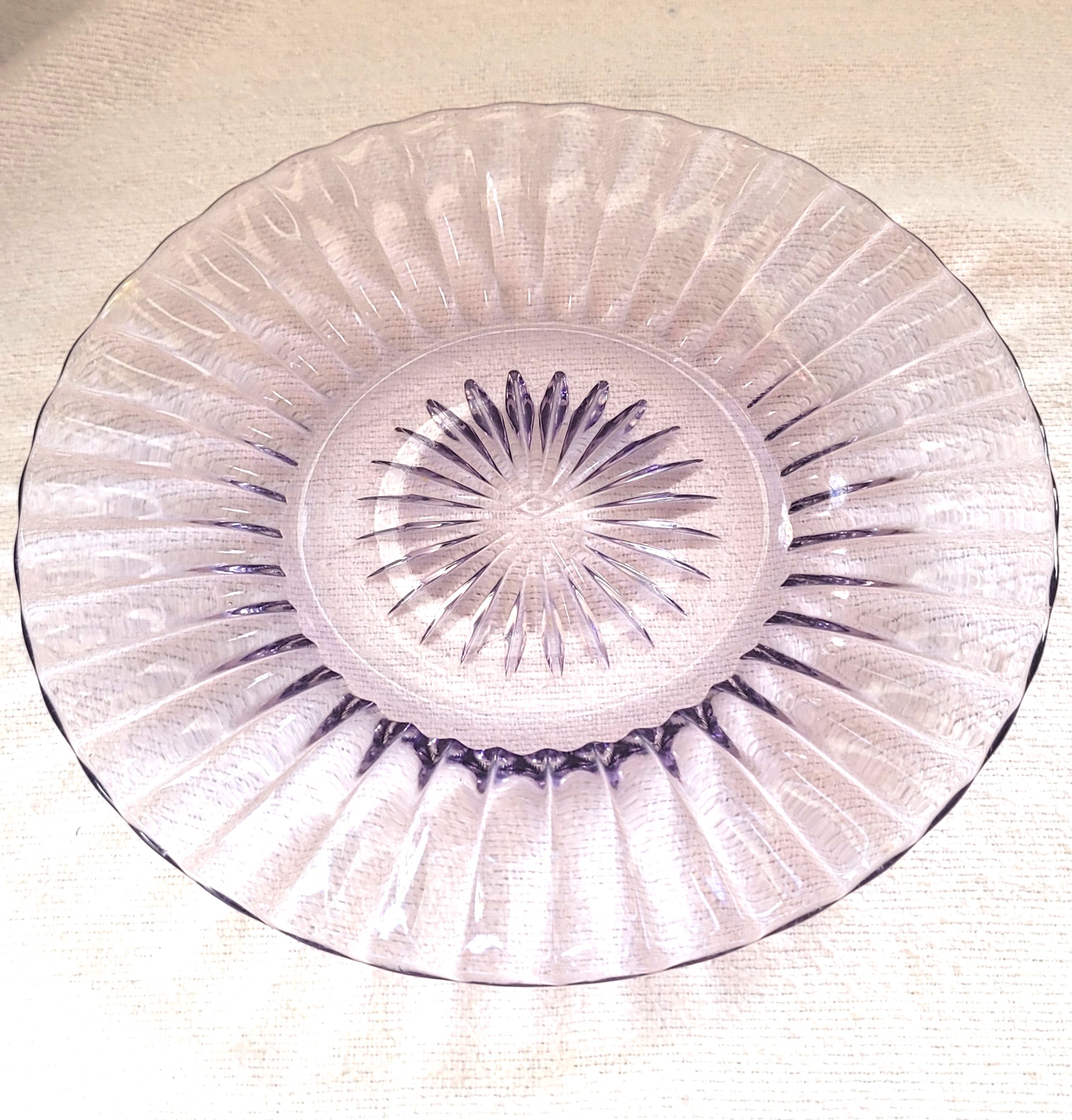 Purple Heisey Glass Dessert Plates, 6.5" pair