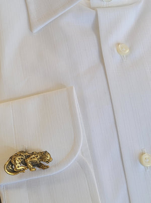 Vintage Leopard Cufflinks and Tie Clip, 1950's