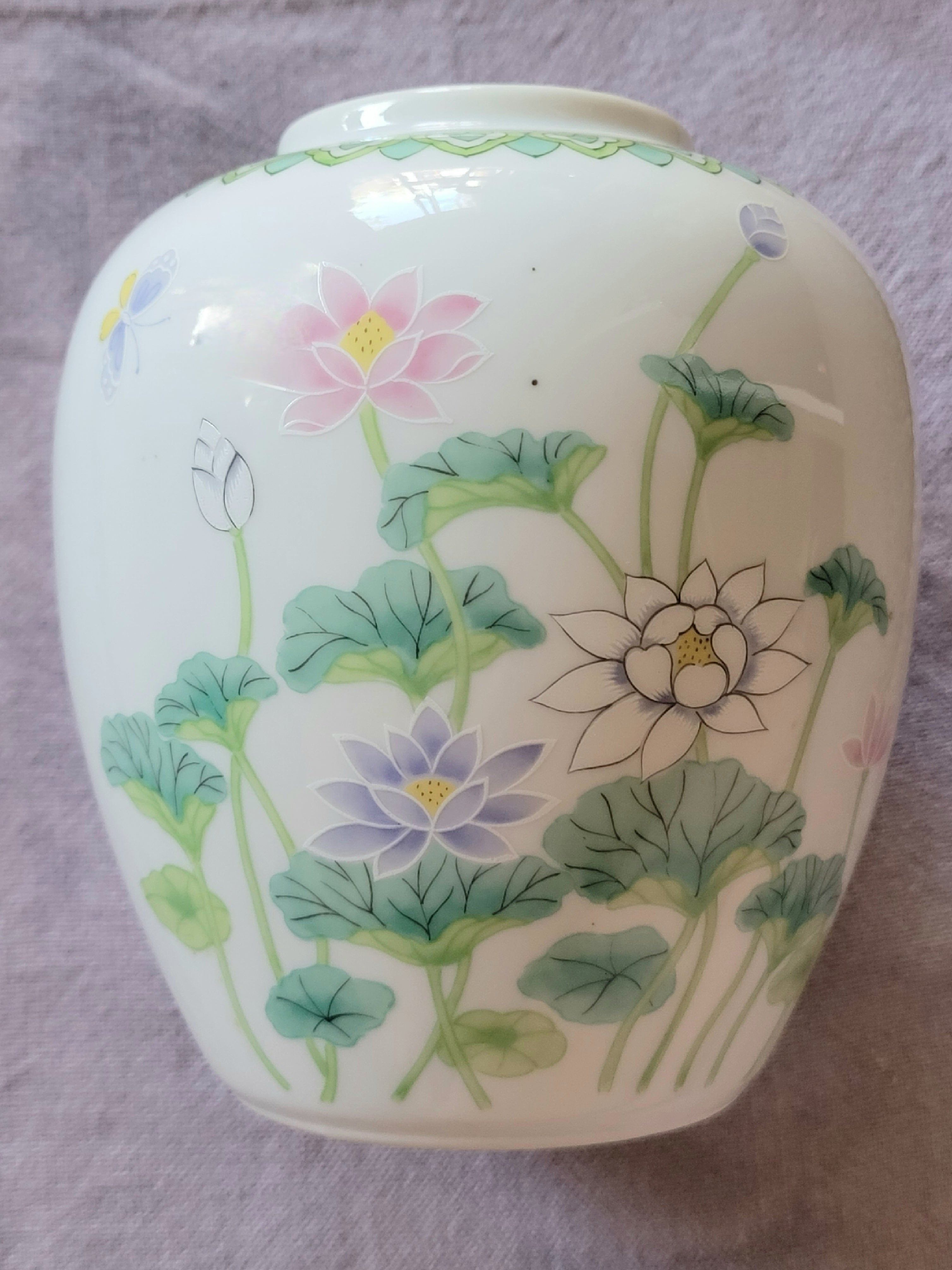 Otagiri Lotus Garden porcelain vase