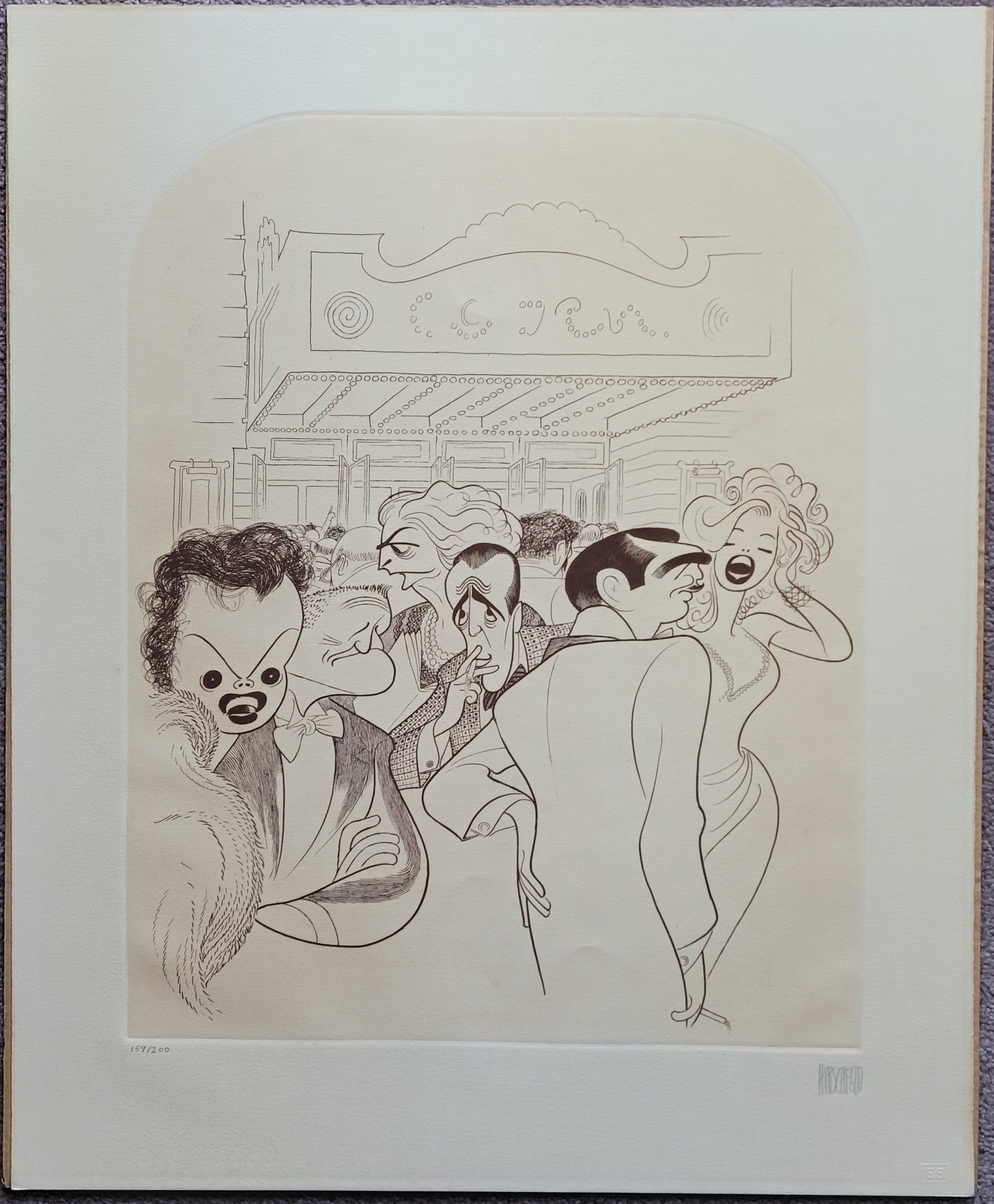 Al Hirschfeld Signed Lithograph "World Premier"