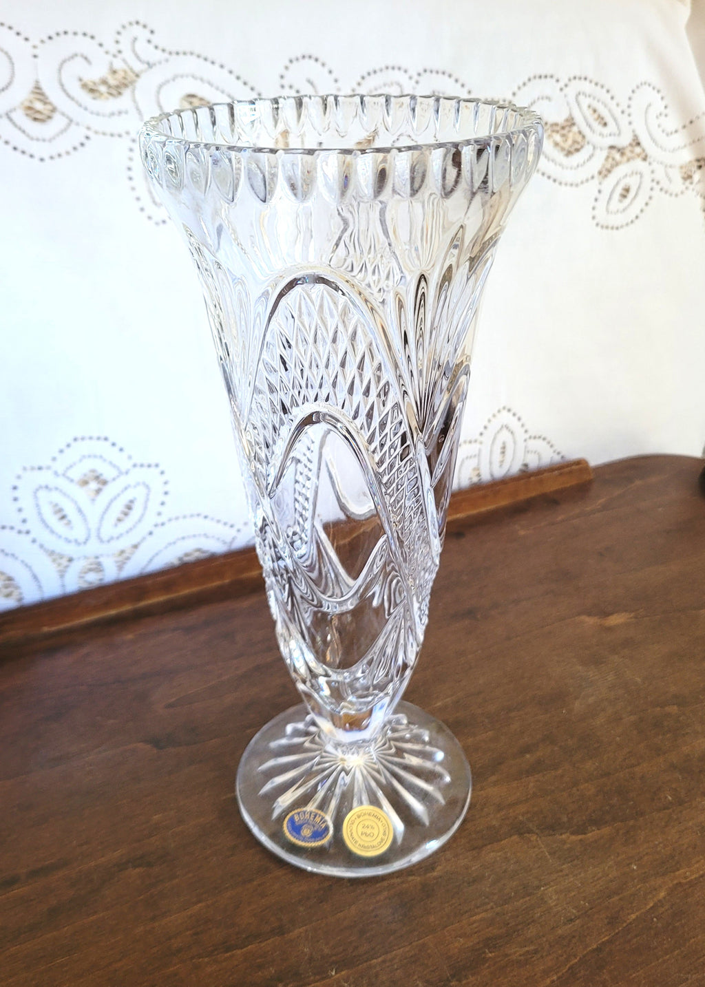 Bohemian Lead Crystal Vase