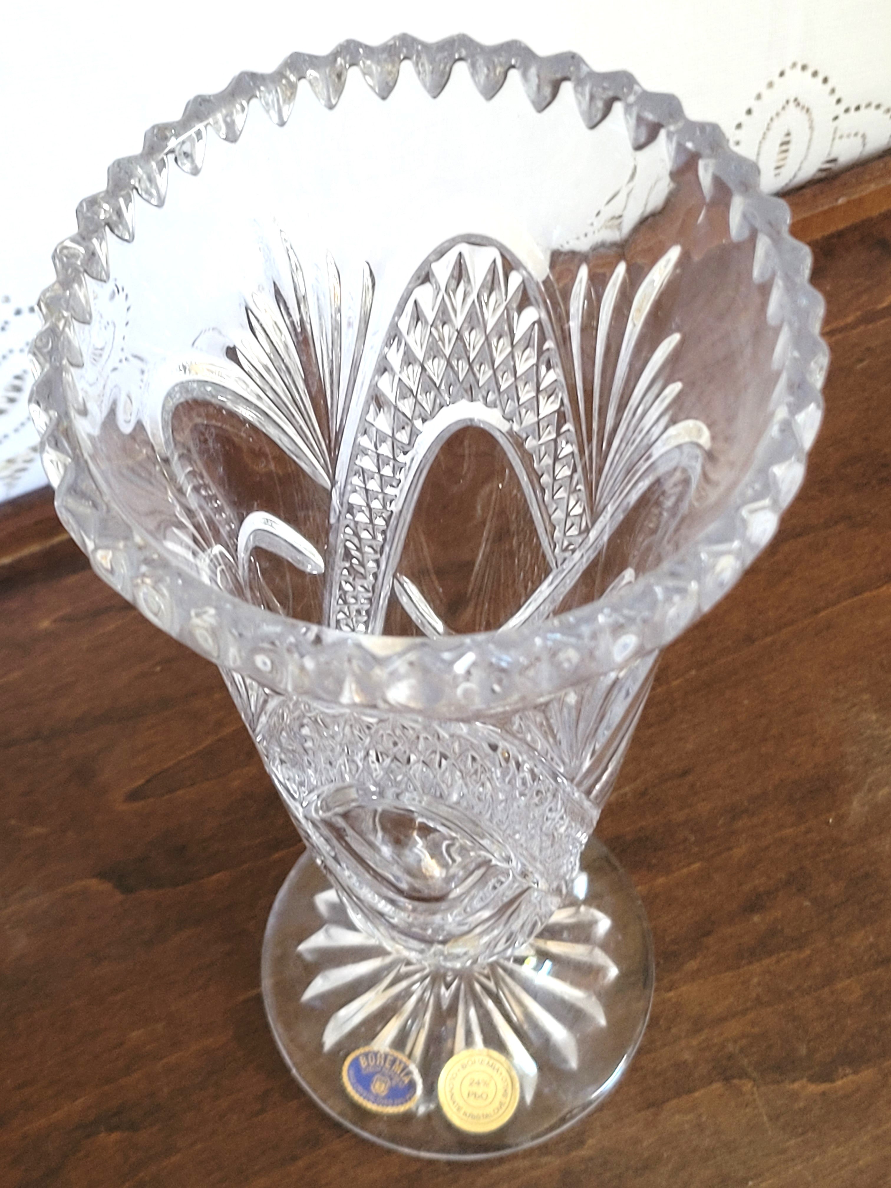 Bohemian Lead Crystal Vase