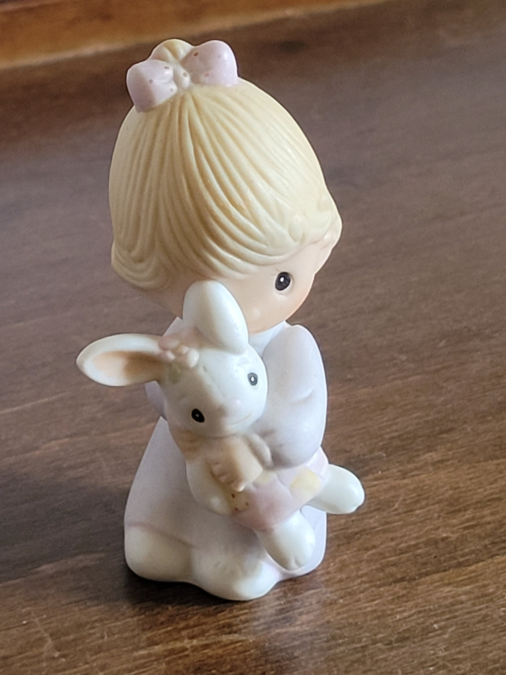 1982 Enesco Figurine Girl with Rabbit E-9279