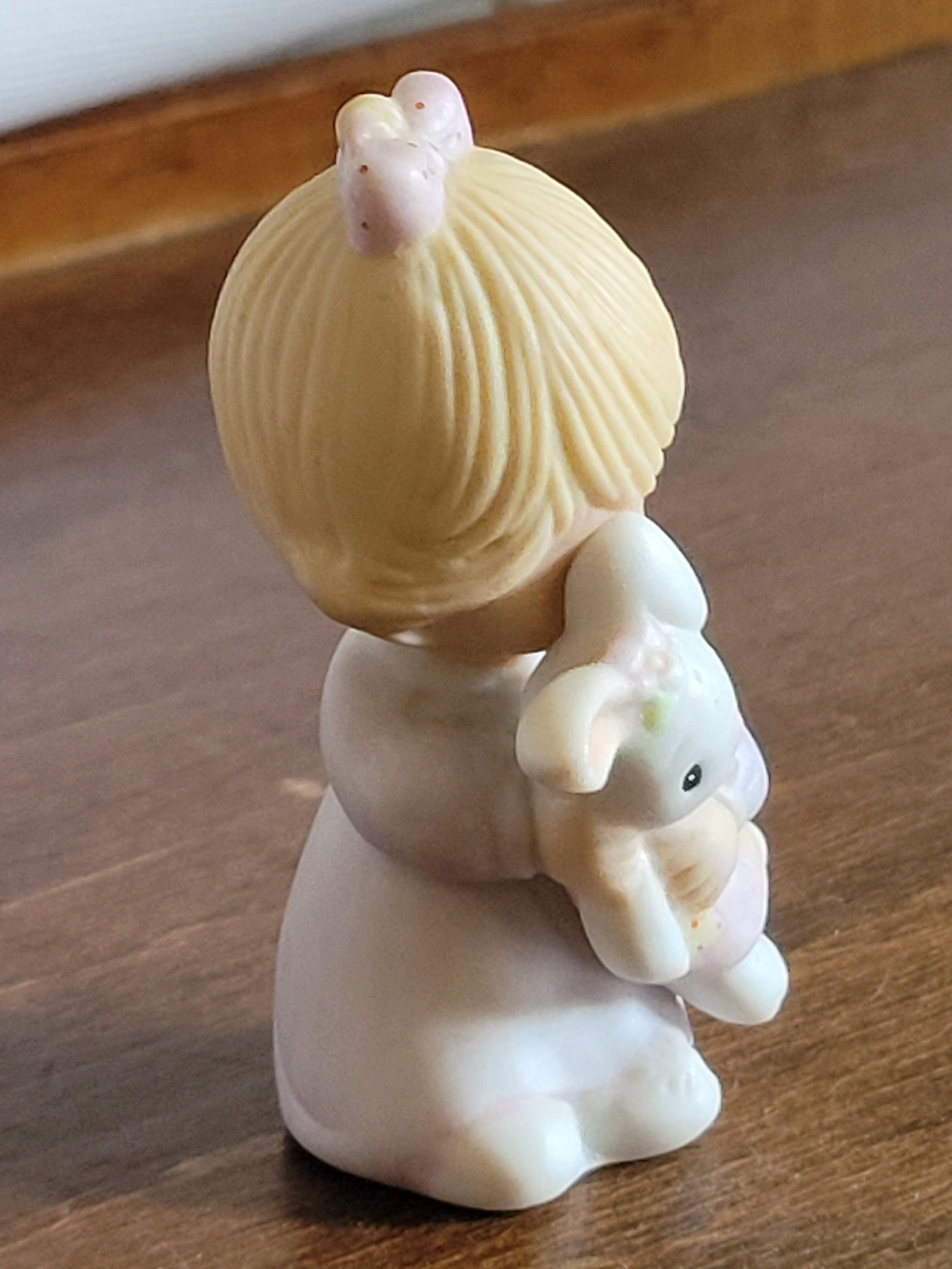 1982 Enesco Figurine Girl with Rabbit E-9279