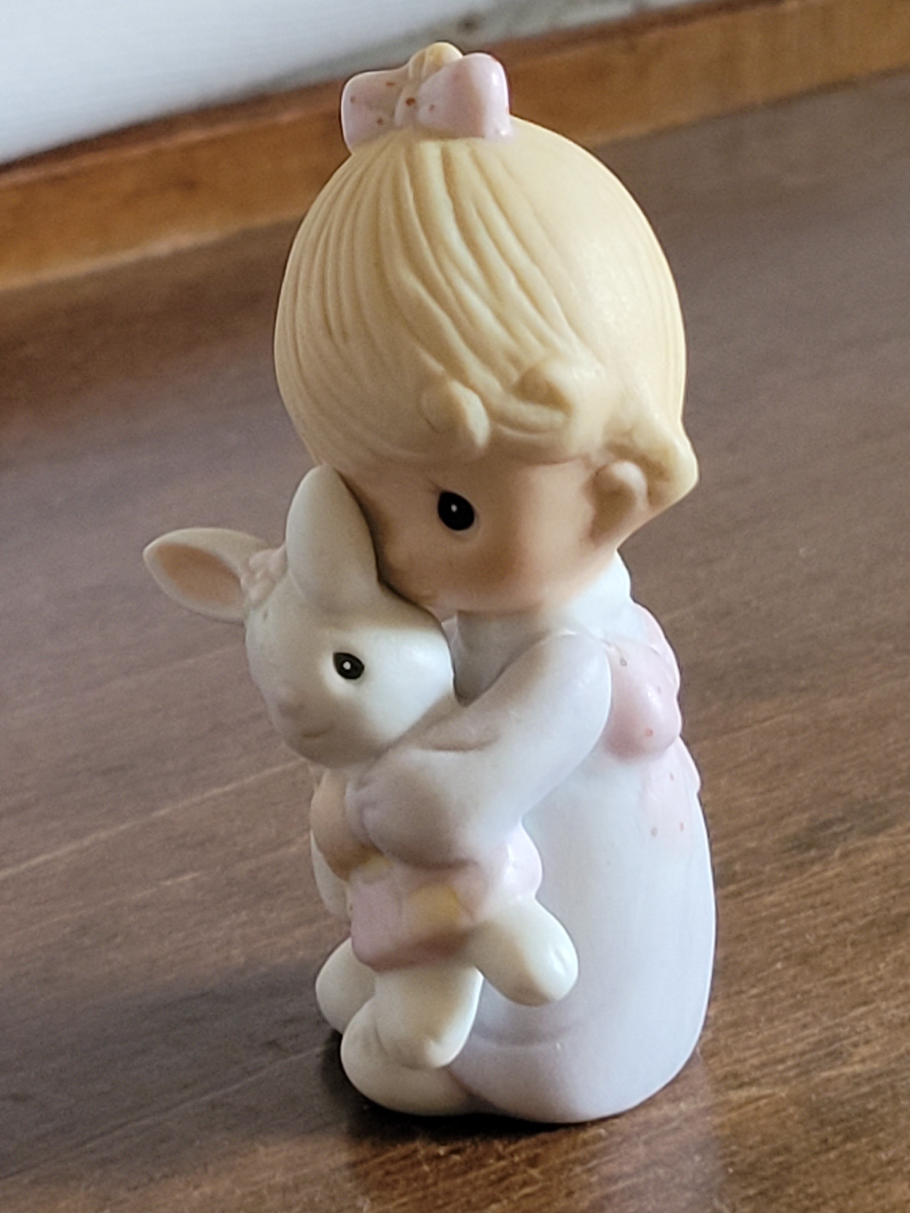 1982 Enesco Figurine Girl with Rabbit E-9279