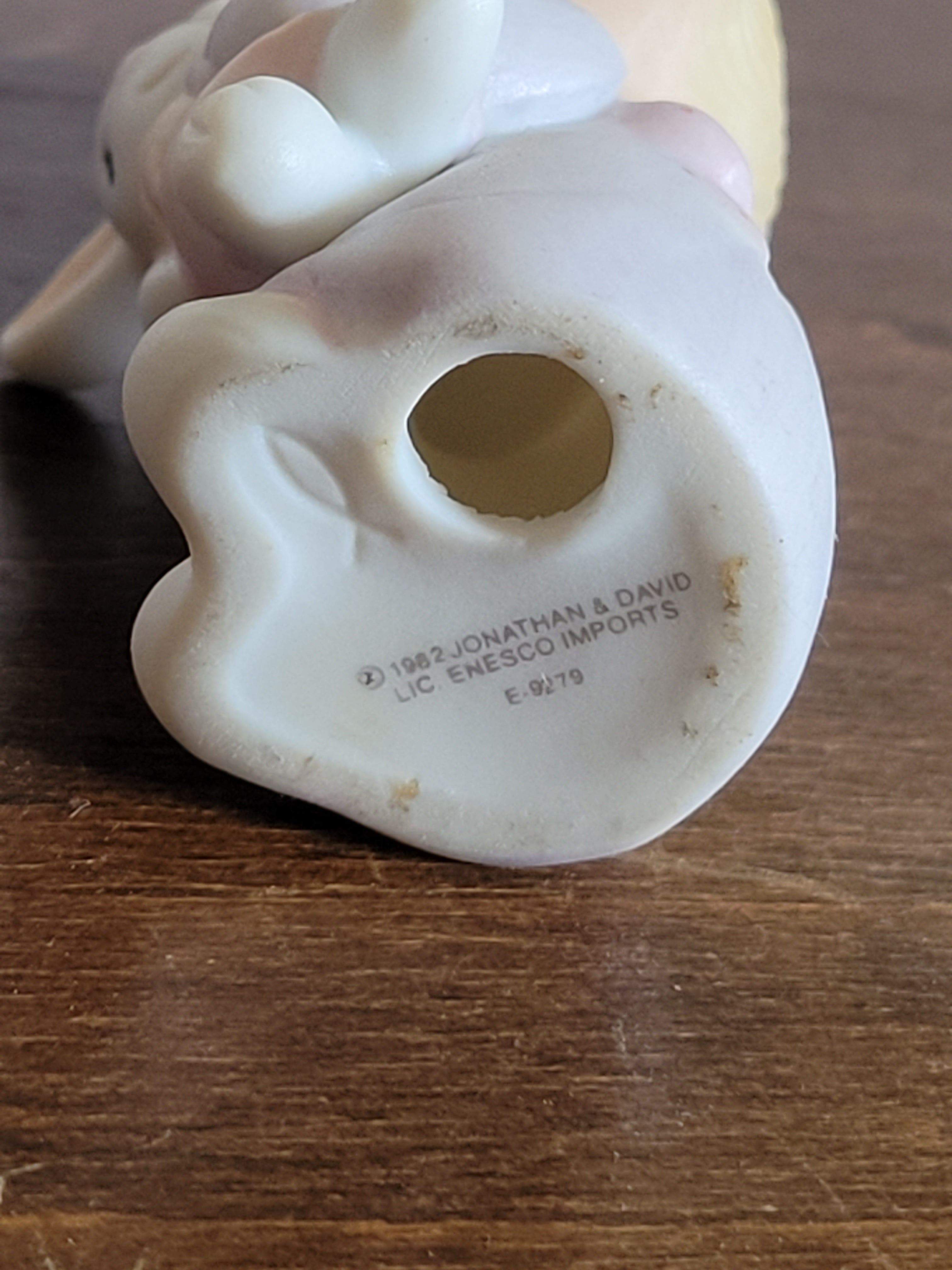 1982 Enesco Figurine Girl with Rabbit E-9279