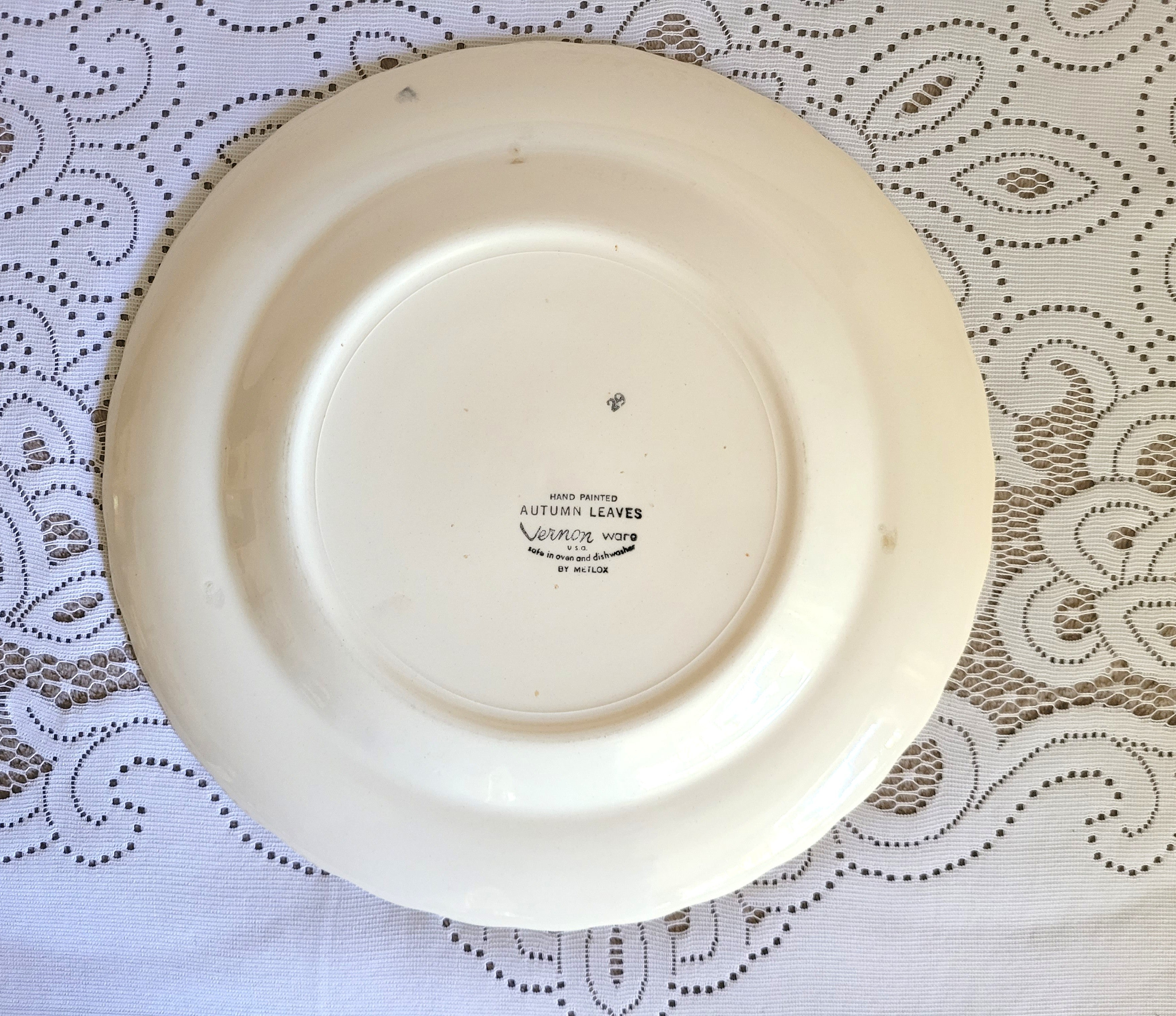 Metlox Vernon-ware "Autumn Leaves" Dinner Plates