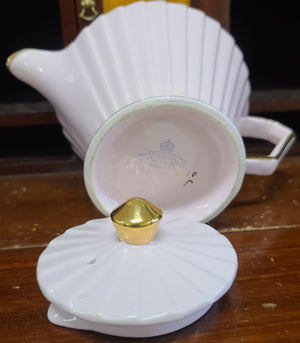 Vintage Sadler Art Deco Teapot Pink Full Size Gold Trim England