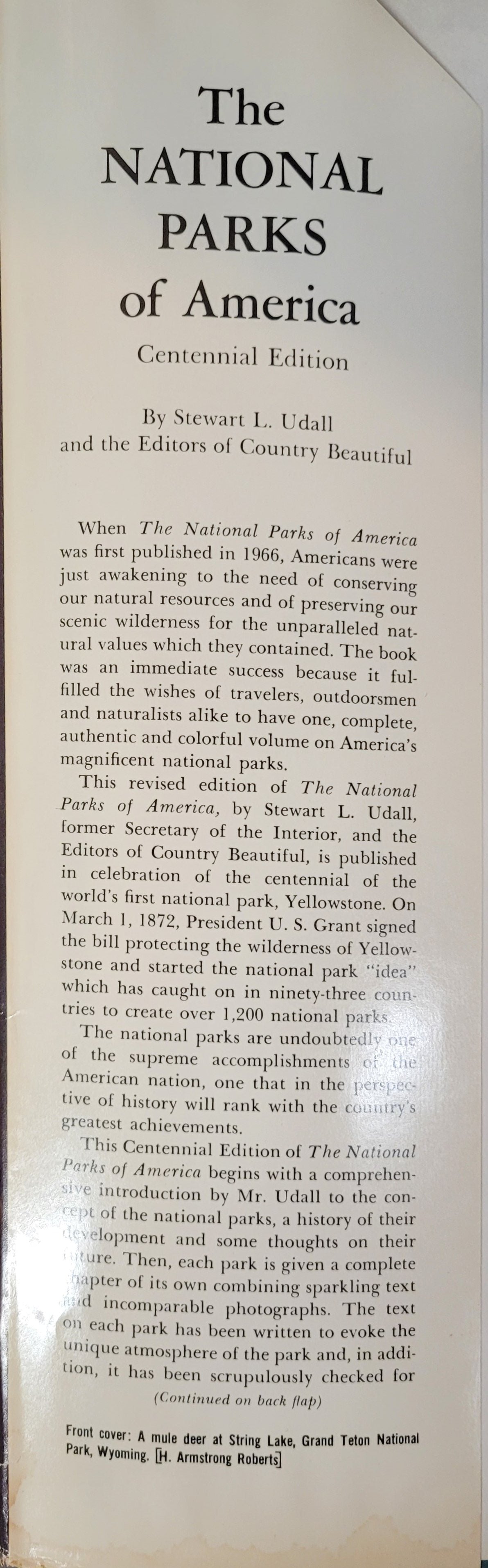Vintage Book: National Parks of America by Stewart Udall, 1972