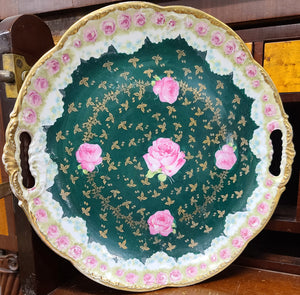 Imperial china hand-painted dessert tray, Austria
