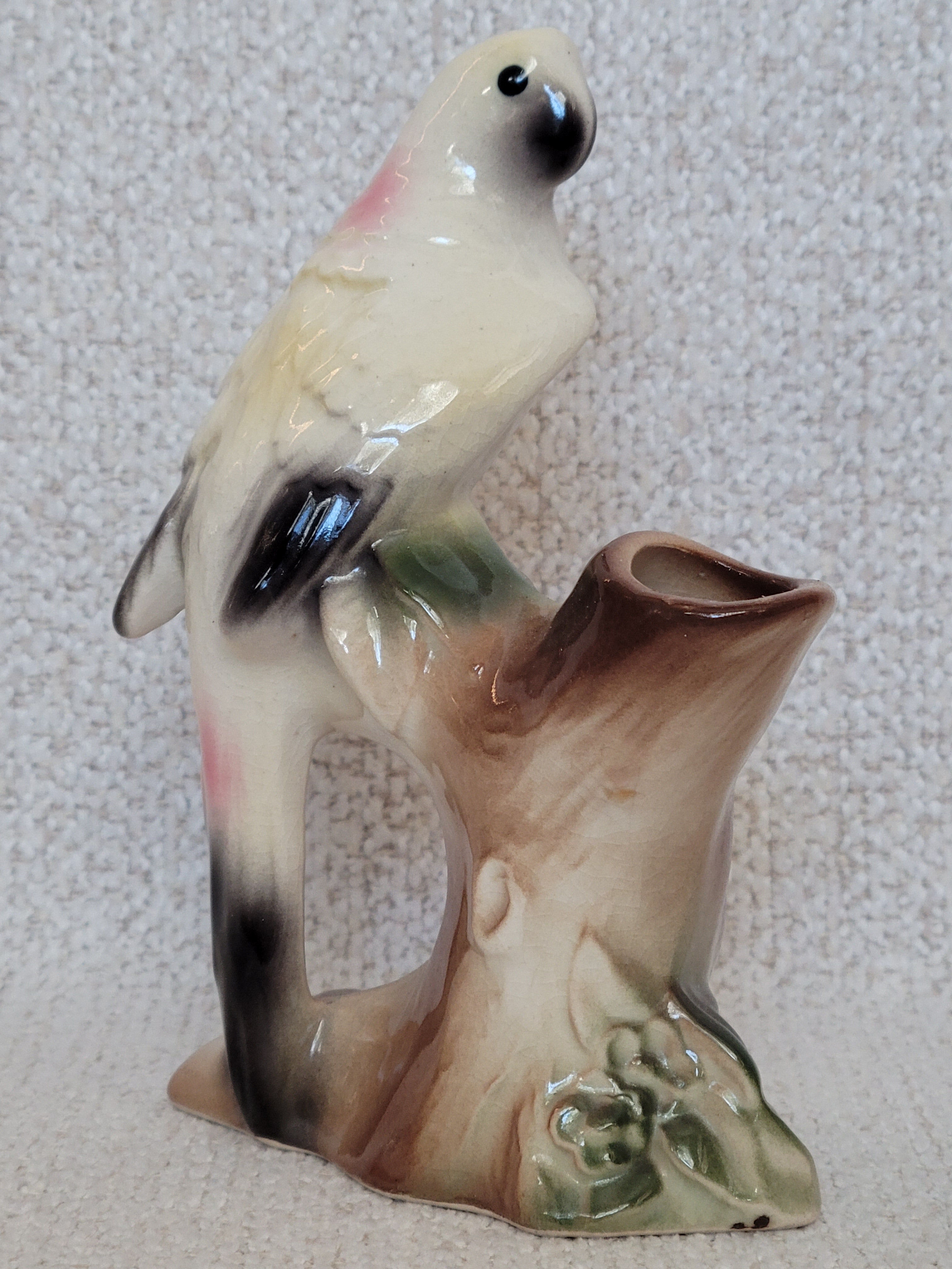 Royal Copley Parrot bud vase