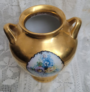 Gold Gilt Vintage Hand-Painted Japanese Vase