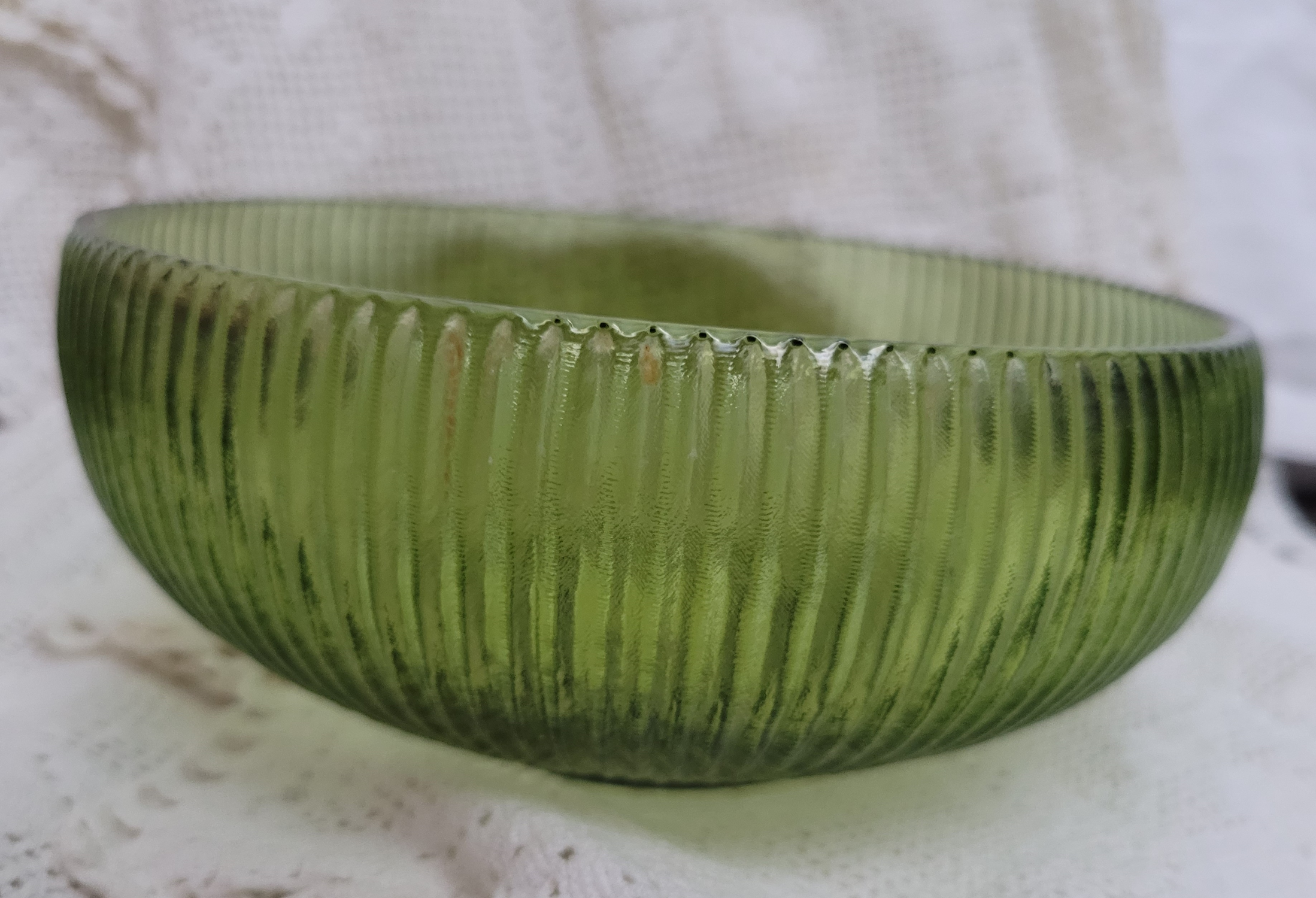 E.O. Brody Green Glass Bowl