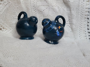 Painted Over Porcelain Tea Pot Salt & Pepper Shakers