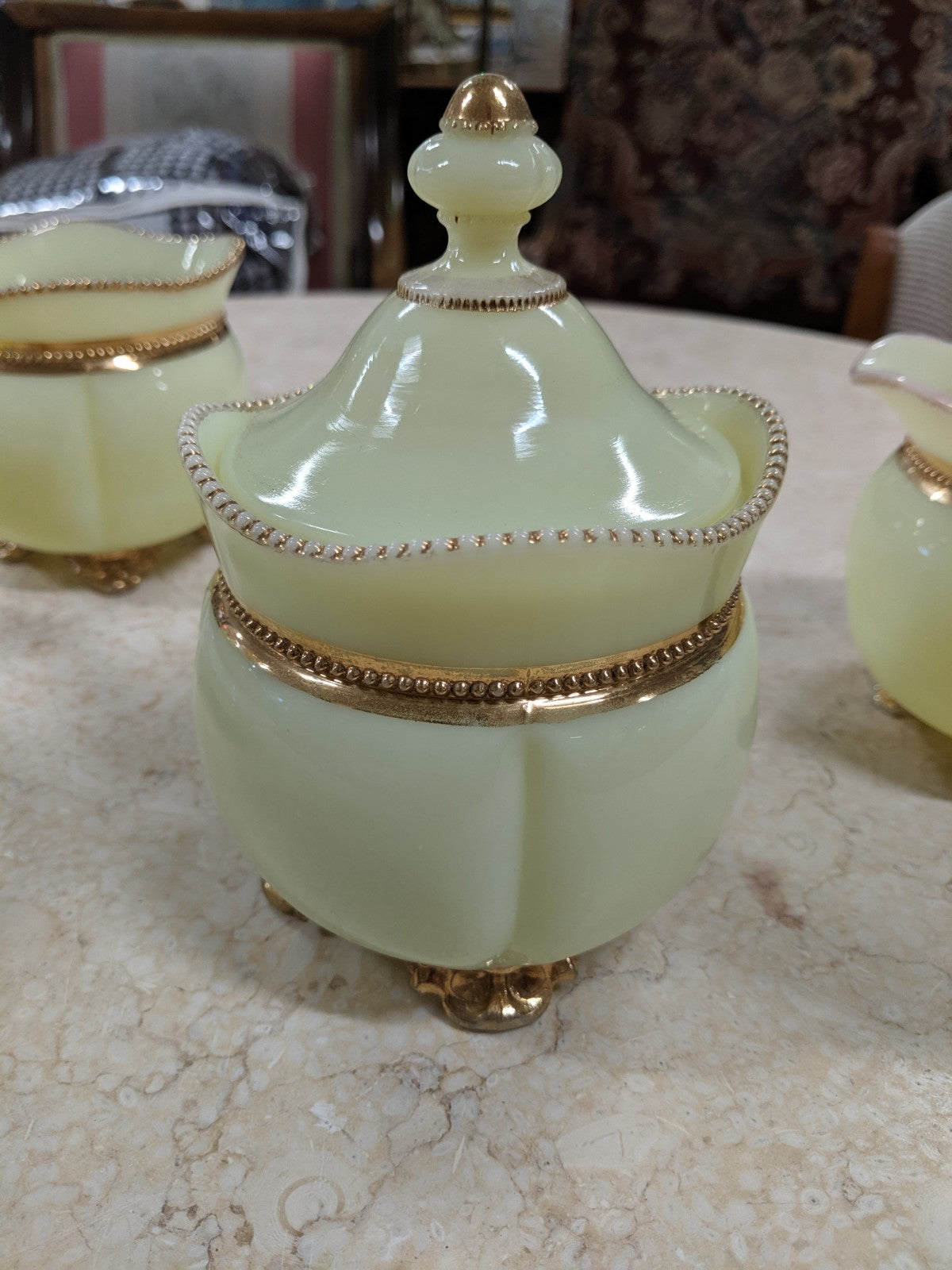 Vintage Gold gilt glass tea dishes