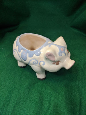 Vintage Piggy Mini-Planter, mid-century pottery