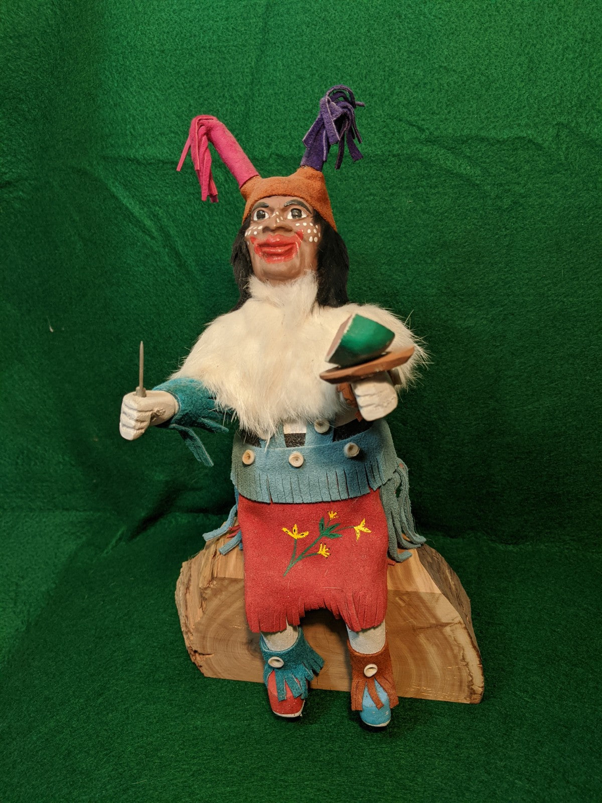 Native American Kachina figurine, The Clown, artist signed and numbered