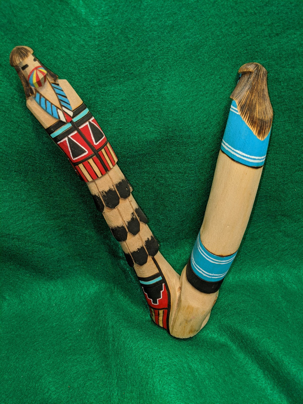 Hopi Indian Carved Wooden Salako Dancer Kachina, artist signed