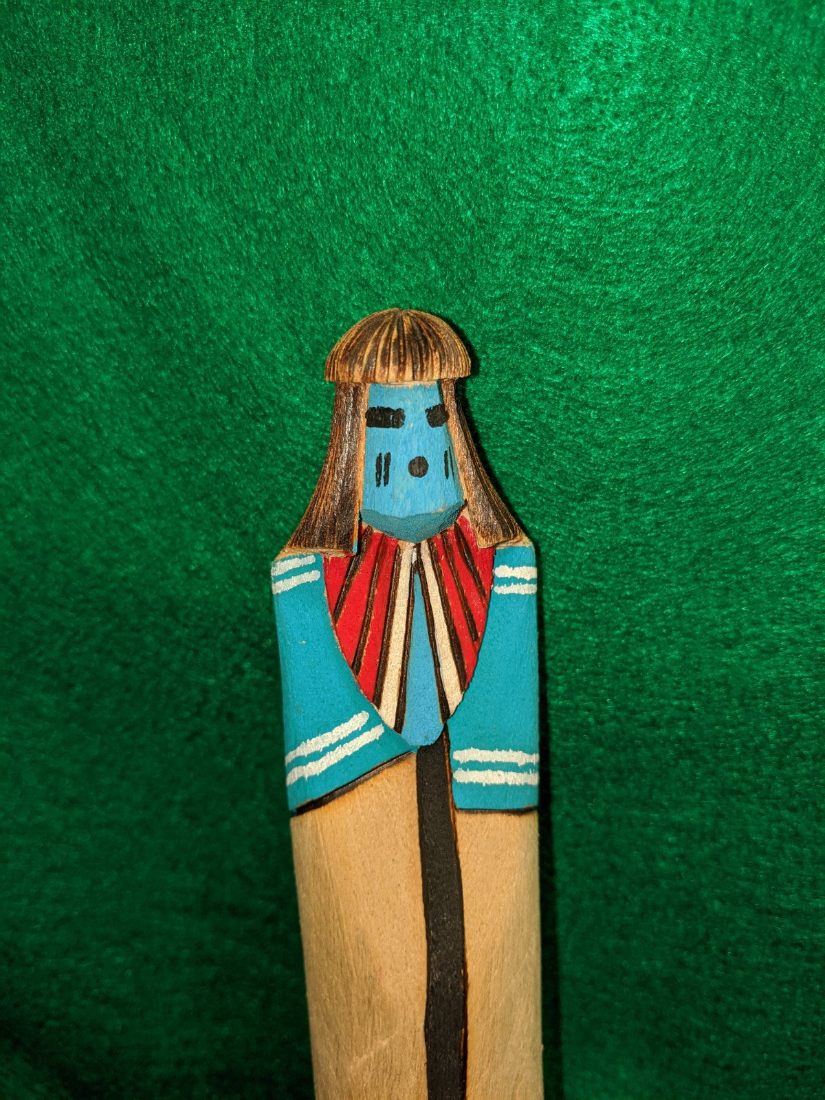 Hopi Indian Carved Wooden Salako Dancer Kachina, artist signed