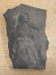 Rare Vintage Al Peyron Sandstone Transfer Print, Apache Maiden, 1987, signed