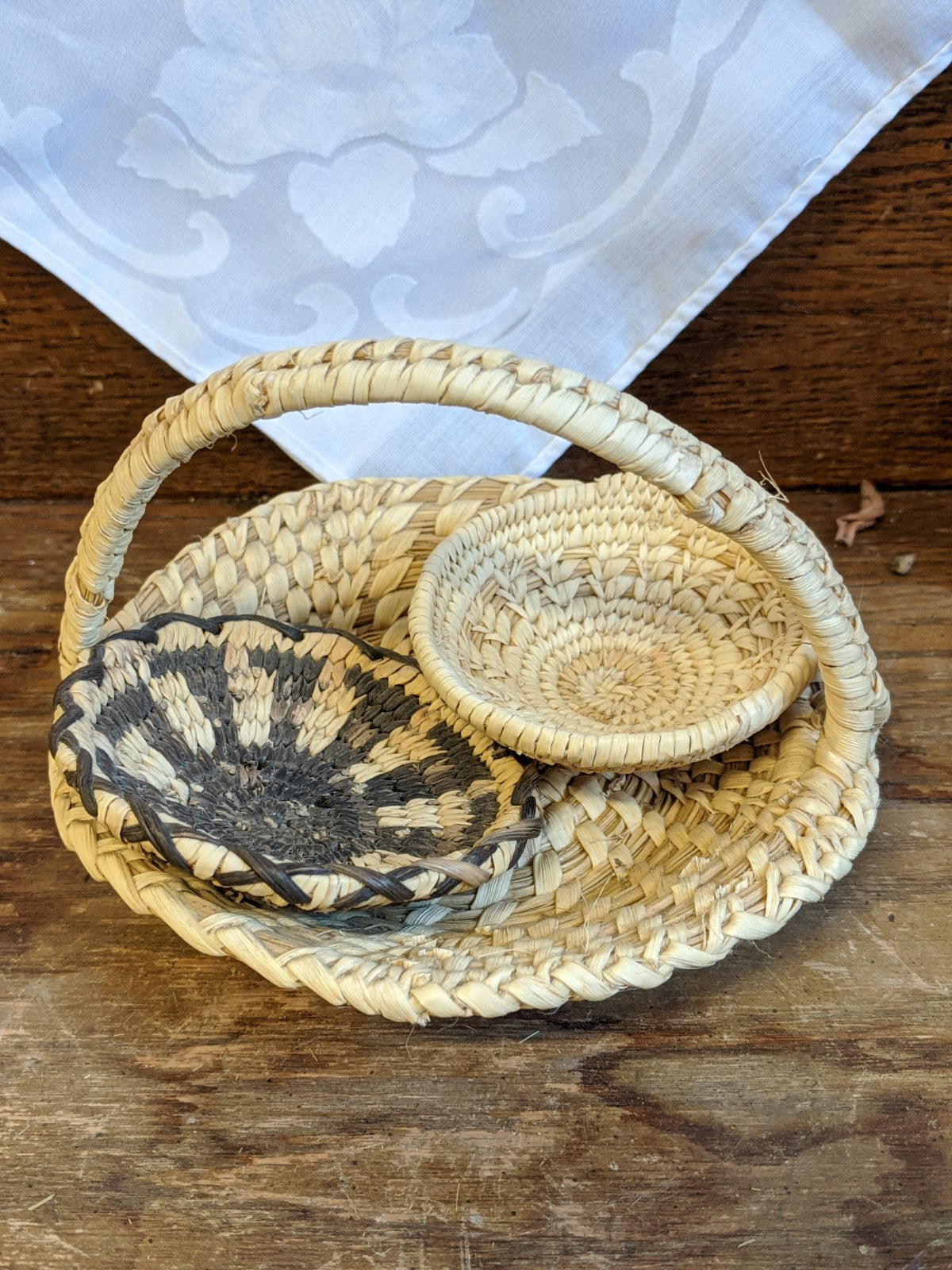 Native American grass-weave mini-baskets