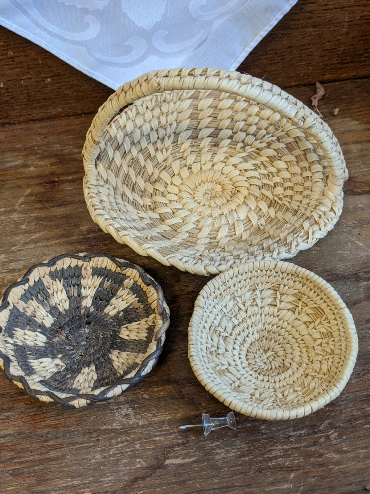 Native American grass-weave mini-baskets